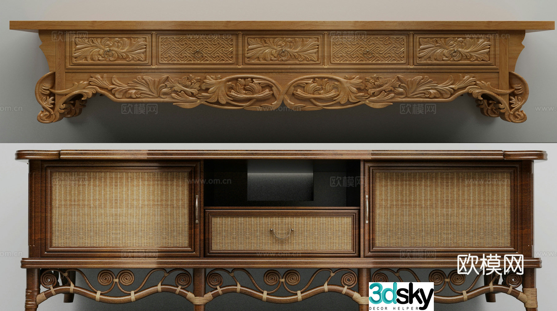 Chinese TV cabinet inn TV cabinet 3D model