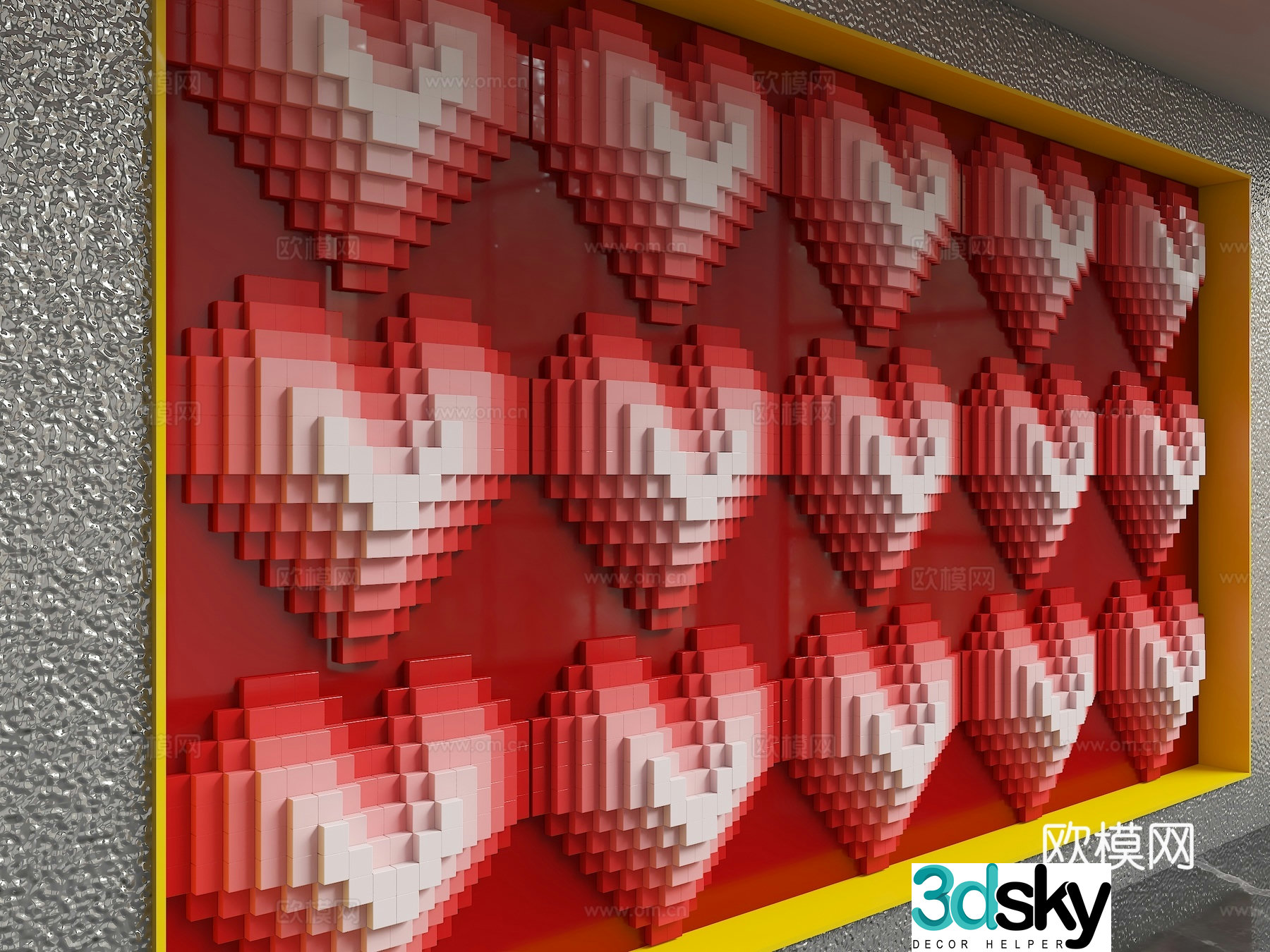 Modern background wall 3d model