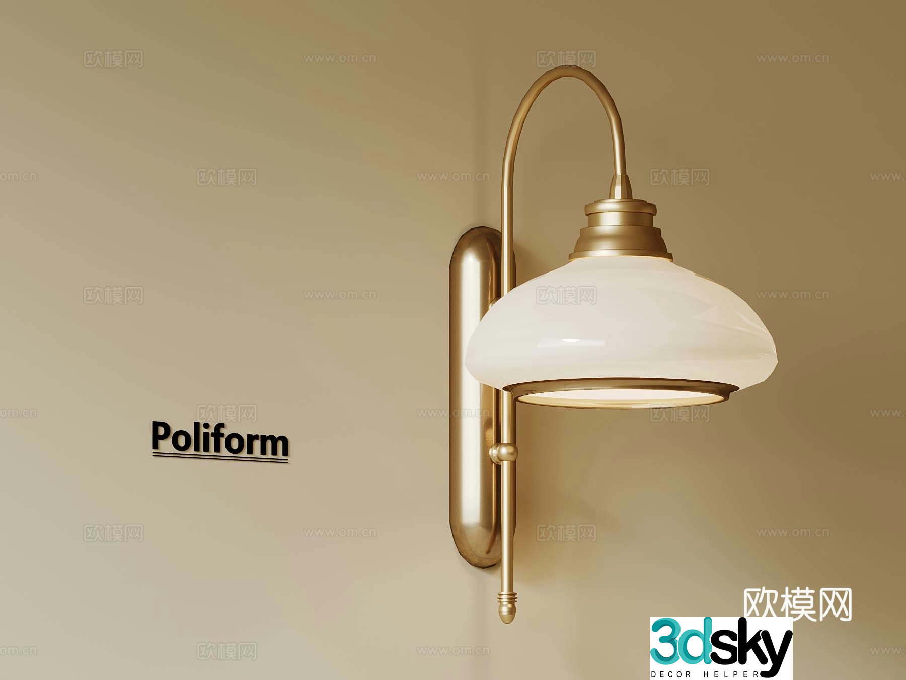 02 French retro style wall light 3d model