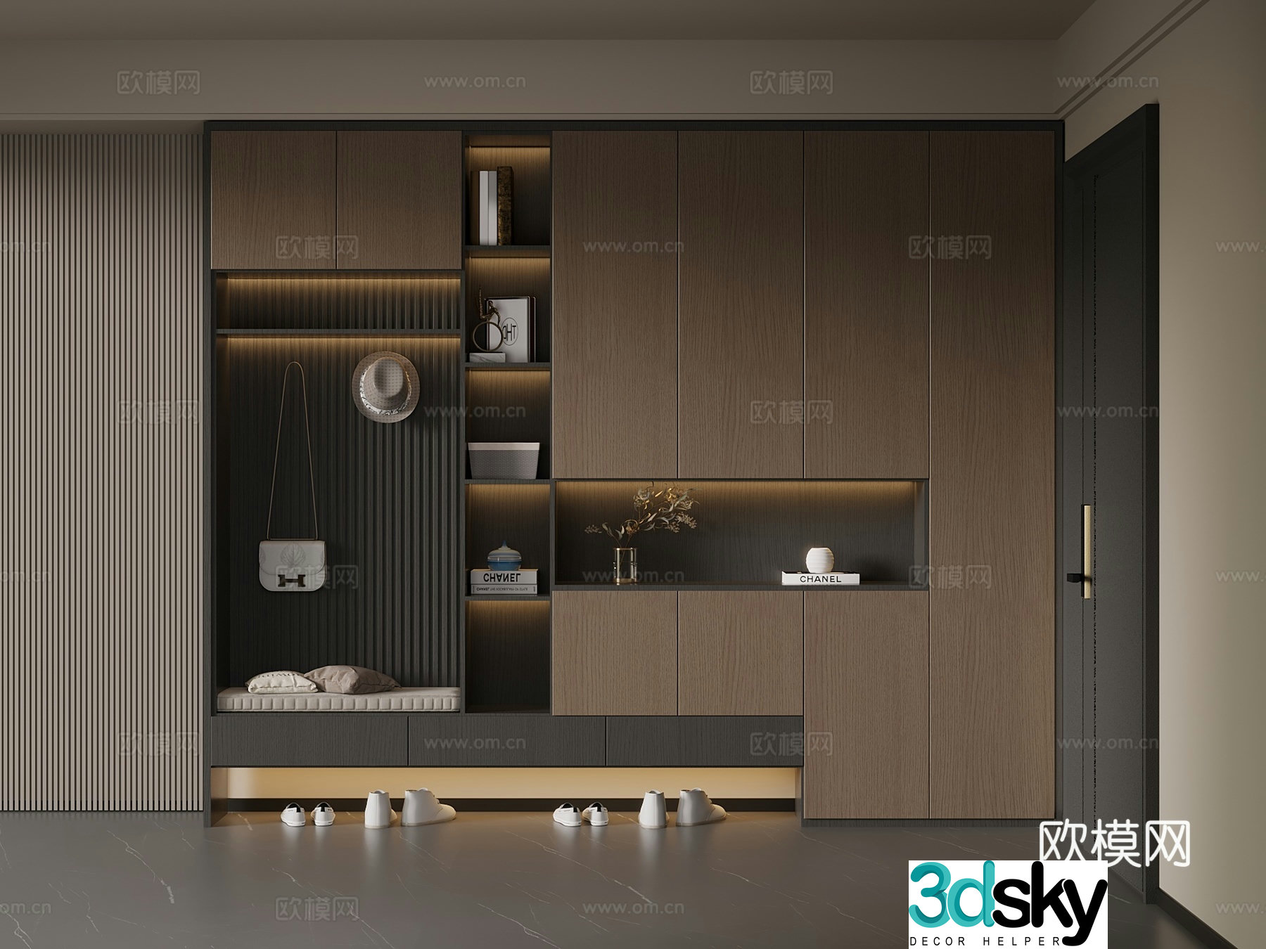 Italian light luxury shoe cabinet hanging shoe cabinet partition shoe cabinet entrance shoe cabinet 3d model