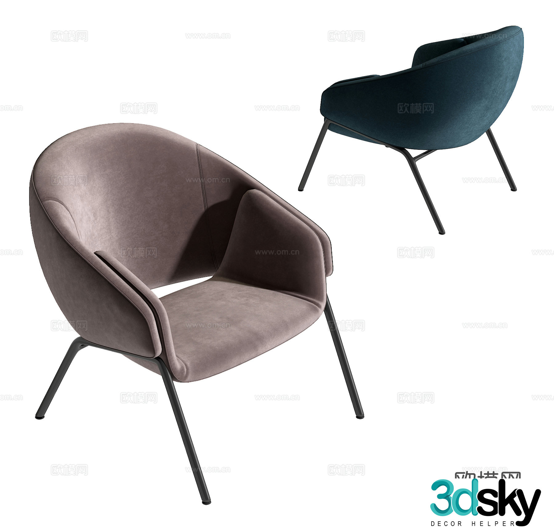 Modern single chair 3d model