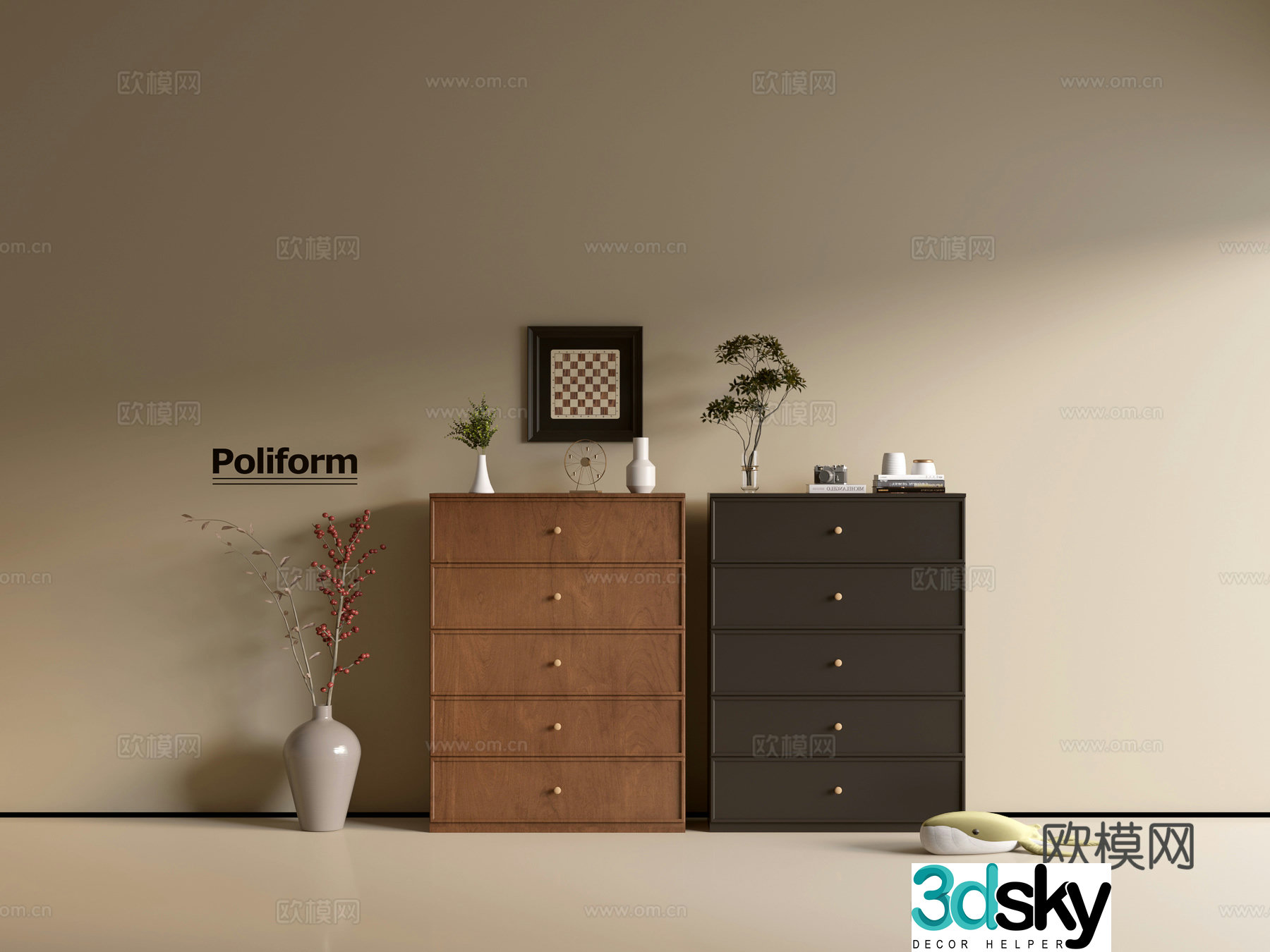 Modern wood grain cabinet ins wind minimalist wind cabinet whole cabinet sideboard balcony cabinet storage 3D model