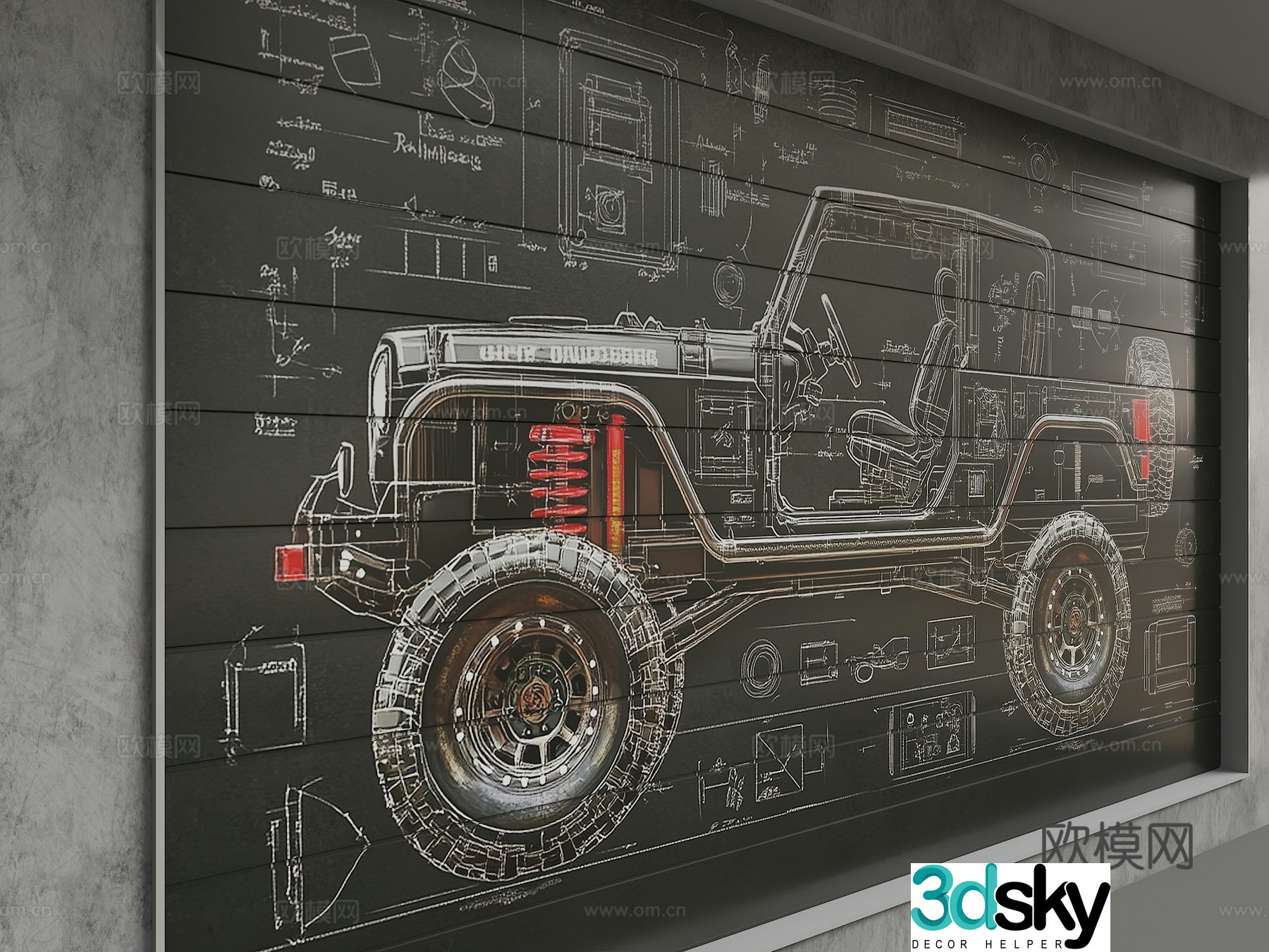 Modern background wall 3d model