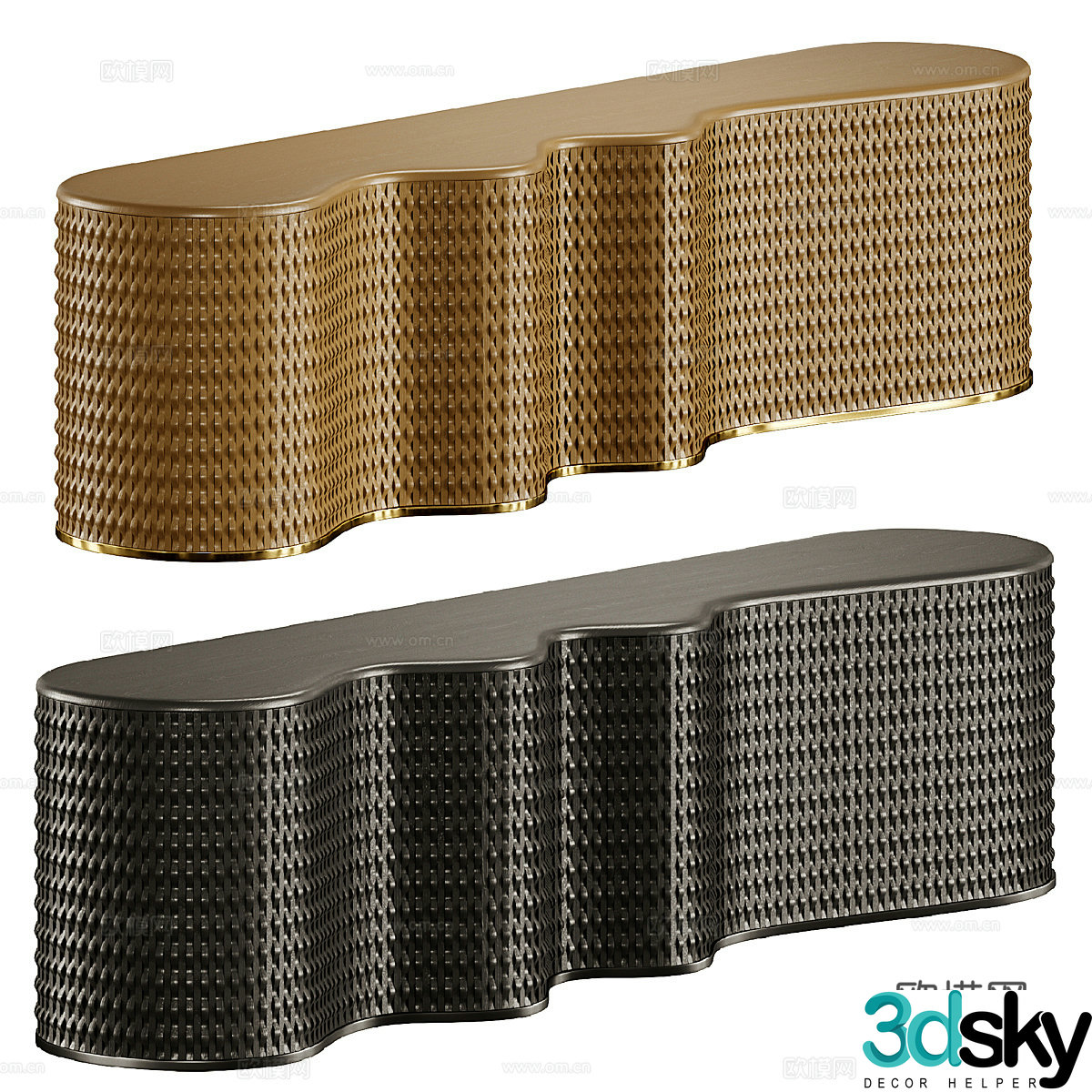 New Chinese style light luxury end viewing platform entrance cabinet side cabinet low cabinet 3D model