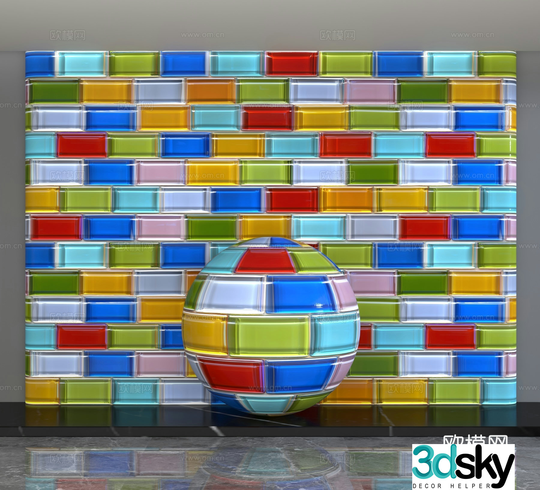 Modern background wall 3d model