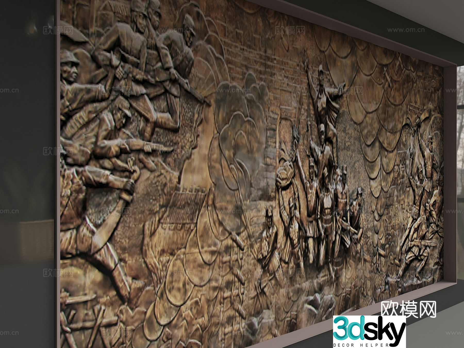 Modern background wall 3d model