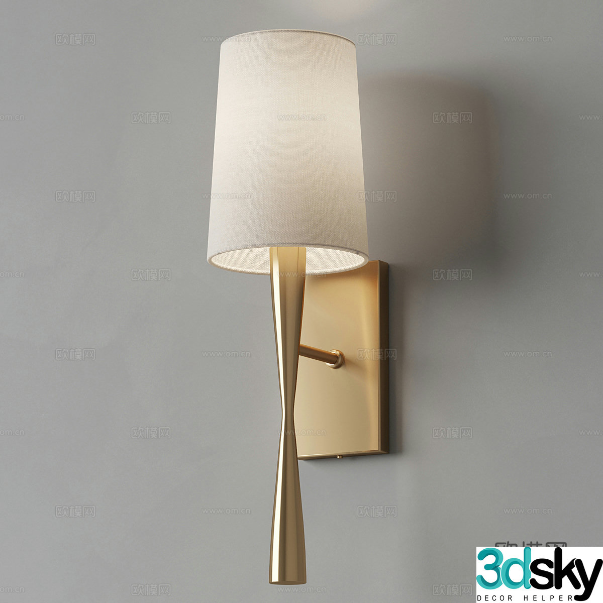 Modern light luxury long strip metal wall lamp 3D model