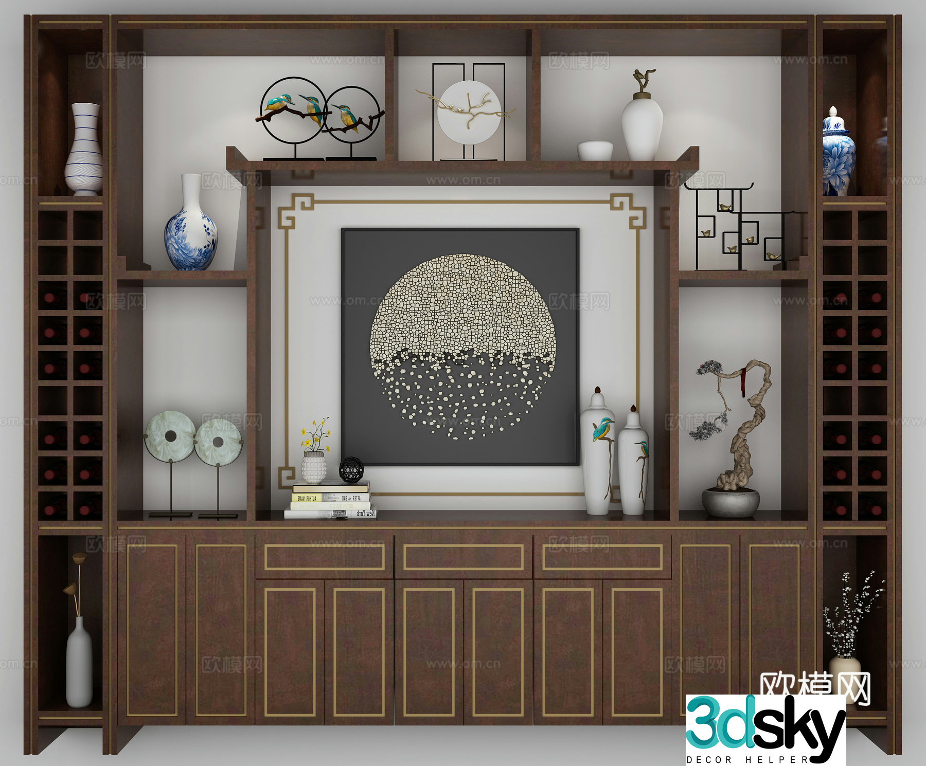 Chinese decorative cabinet 3D model