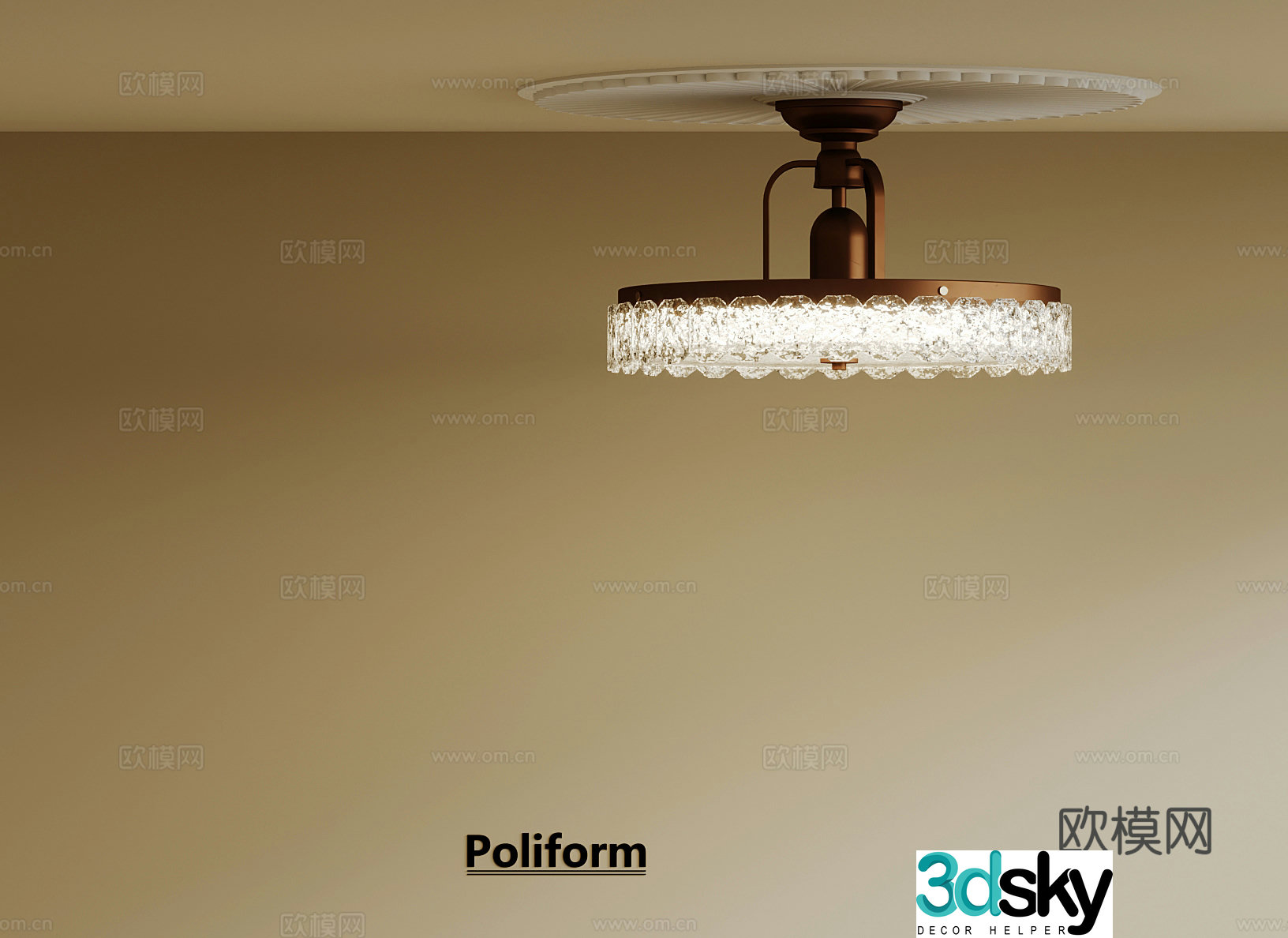 01 Middle-aged chandeliers 3D model