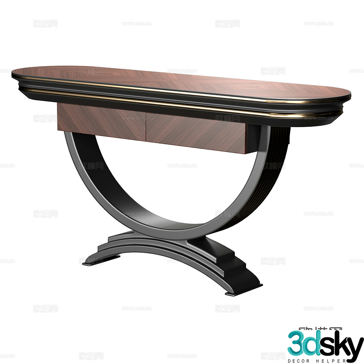 New Chinese style light luxury end viewing platform entrance table 3D model