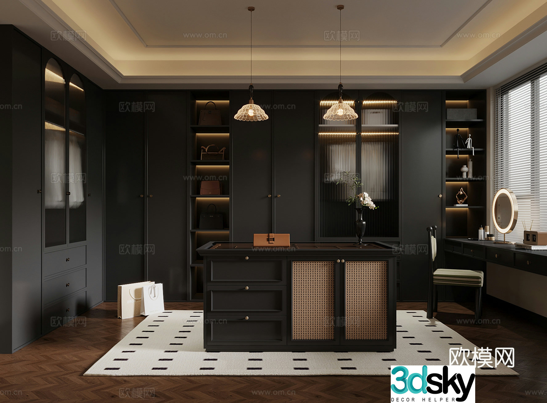 15 French cloakroom wardrobe 3d model