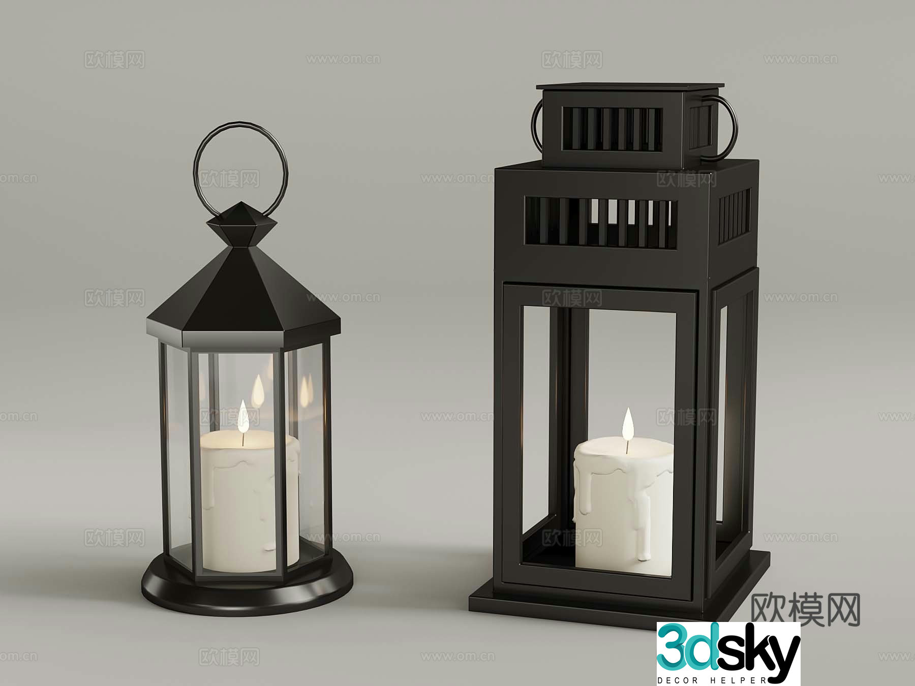 04 Industrial wind lamp Kerosene lamp Hand lantern Horse lantern 3D model