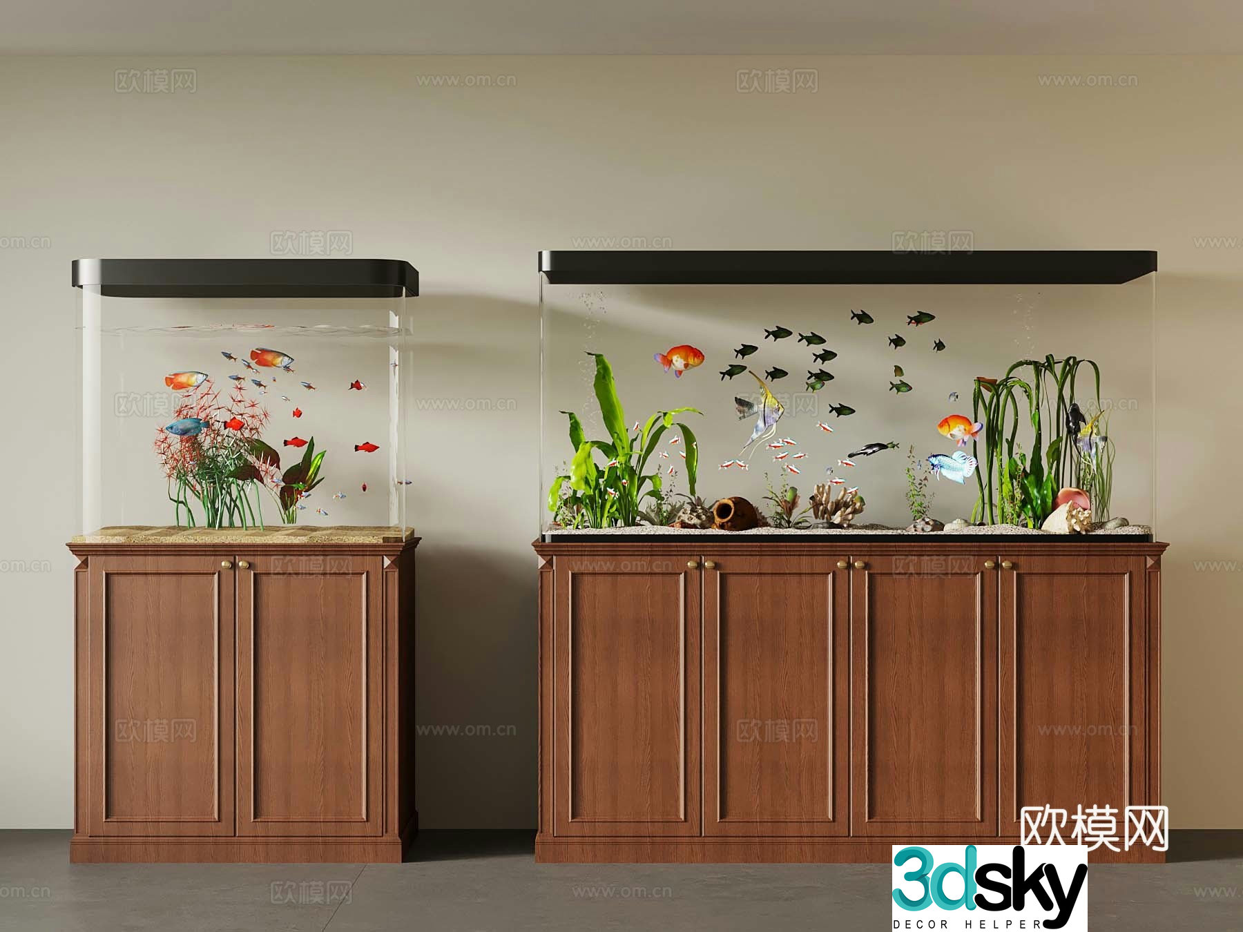 15 French medieval fish tank 3D model