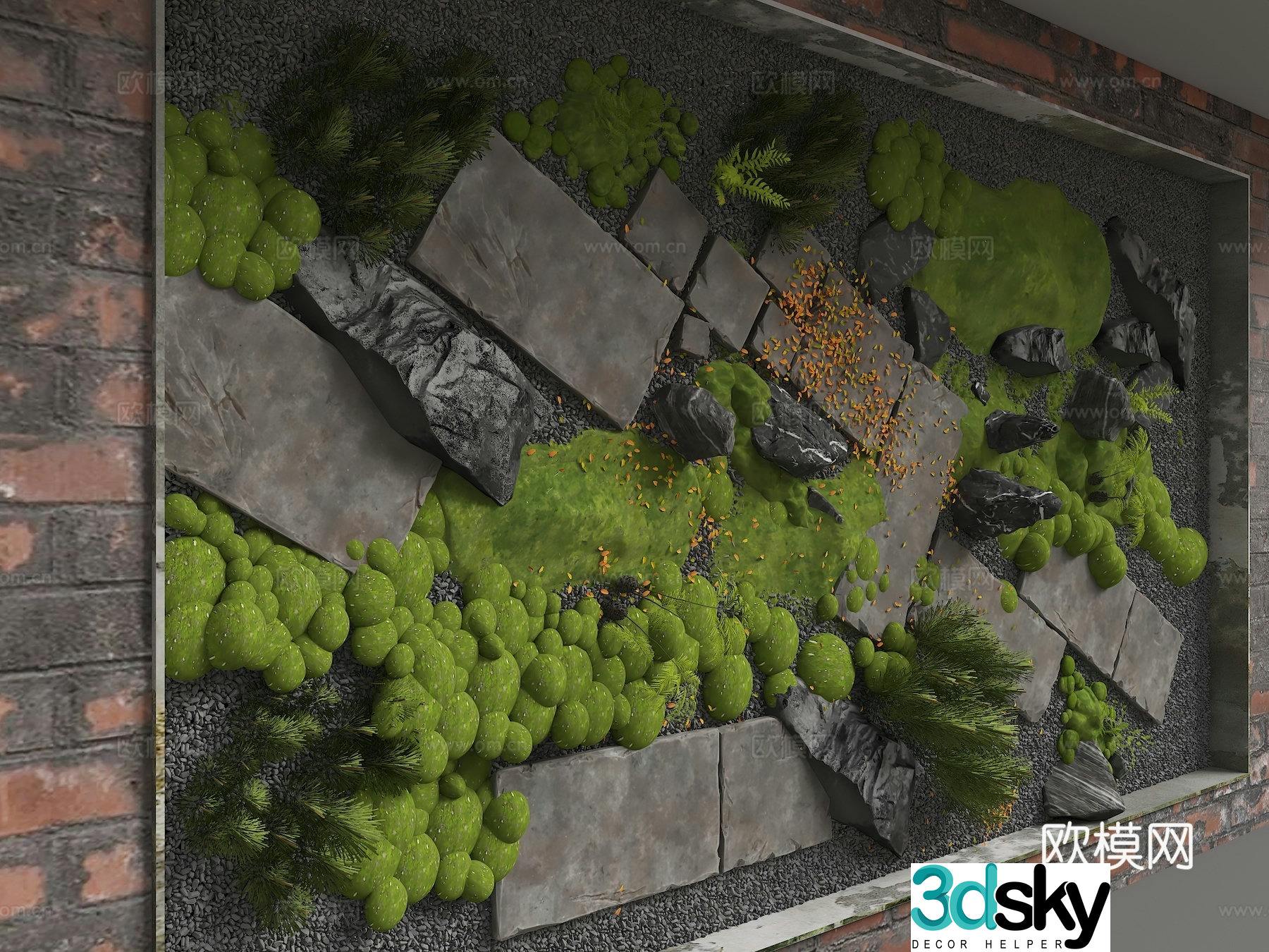 Modern background wall 3d model