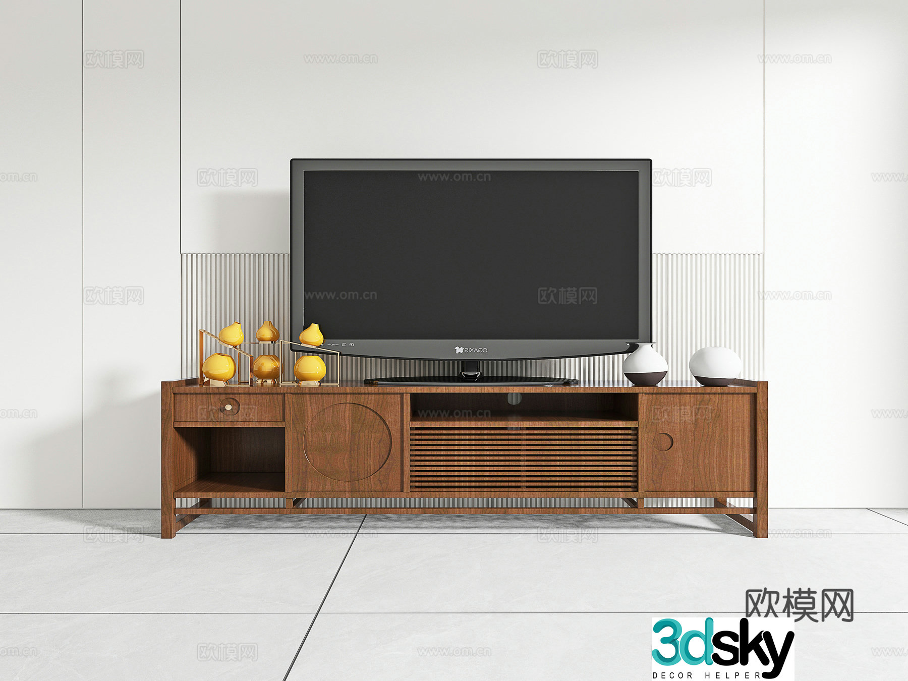 Chinese TV cabinet side cabinet 3D model
