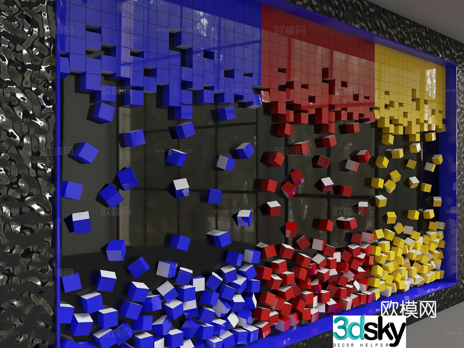 Modern background wall 3d model