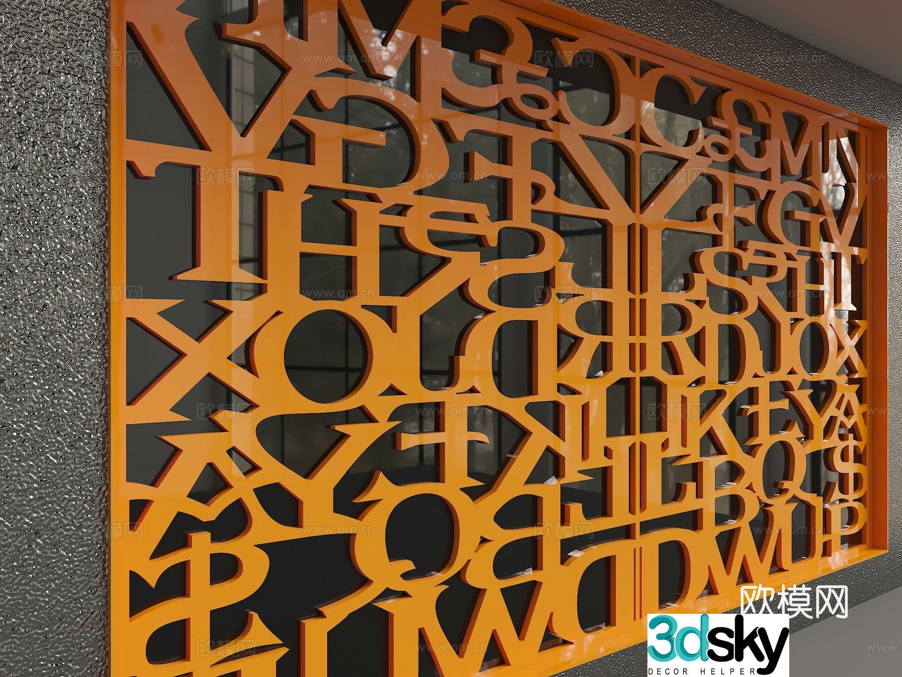 Modern background wall 3d model