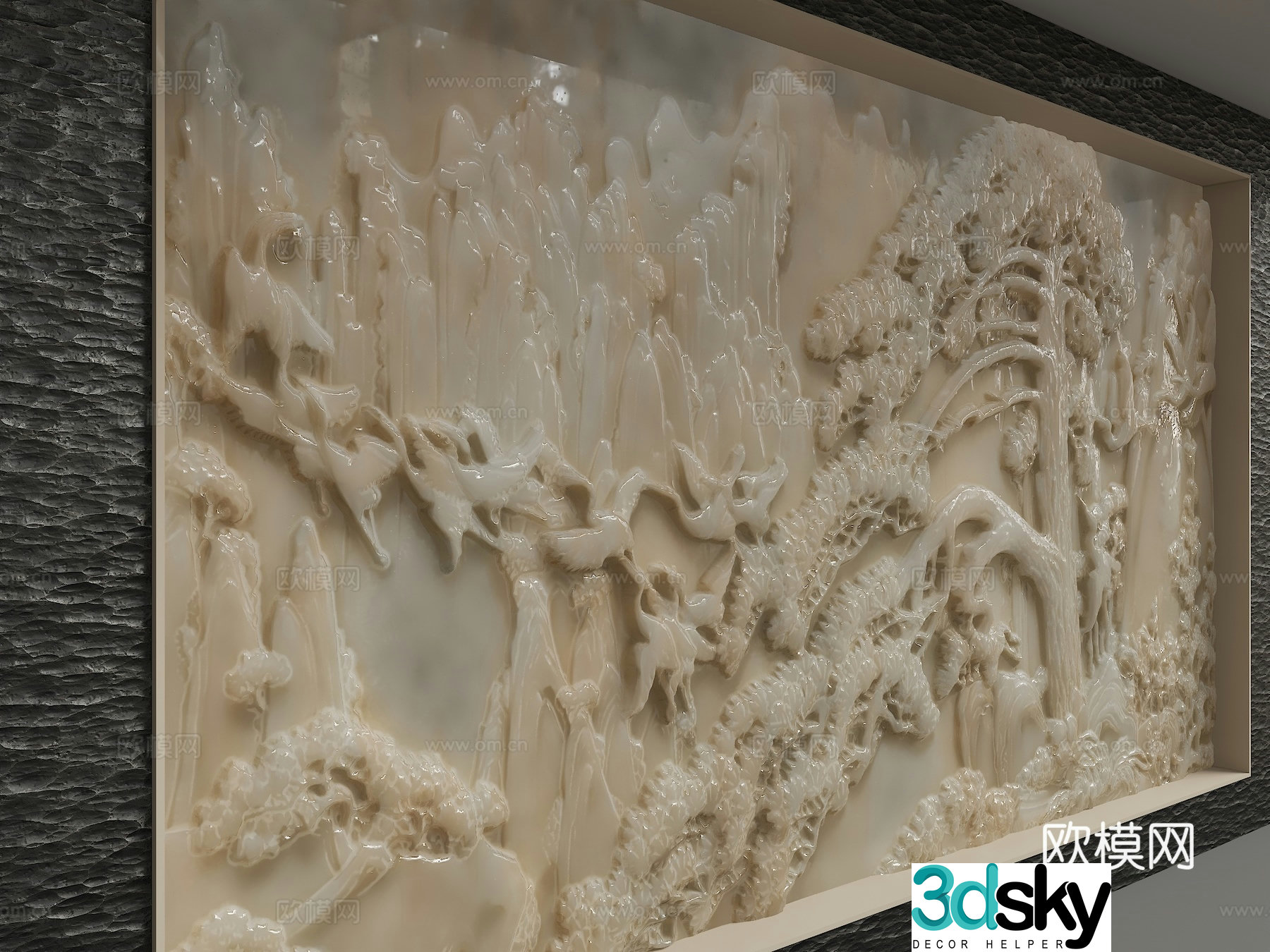 Modern background wall 3d model