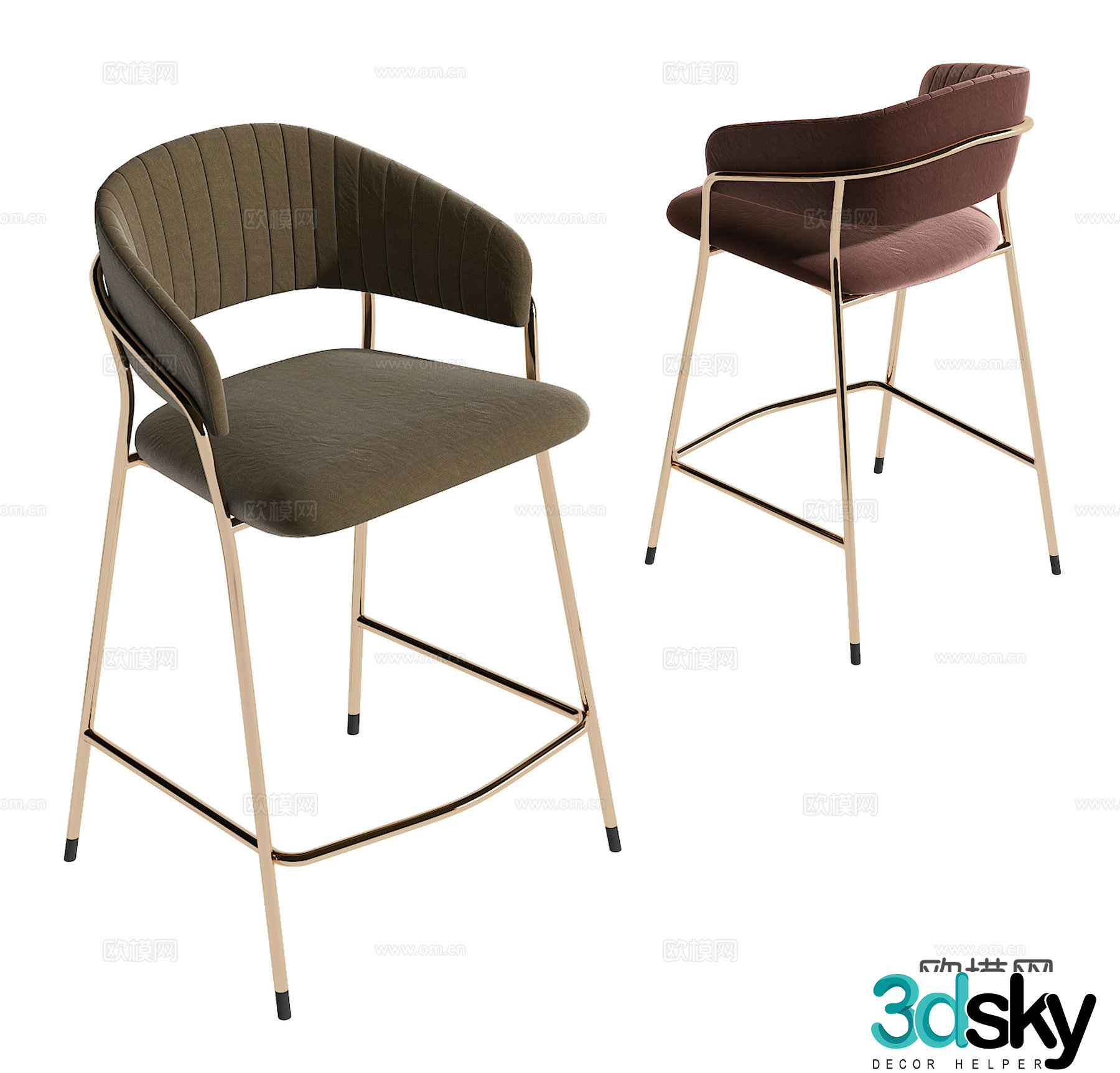 Modern bar chair 3d model