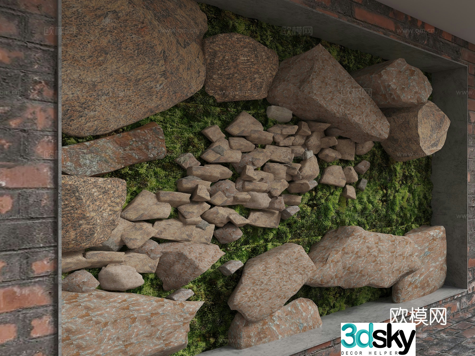 Modern background wall 3d model
