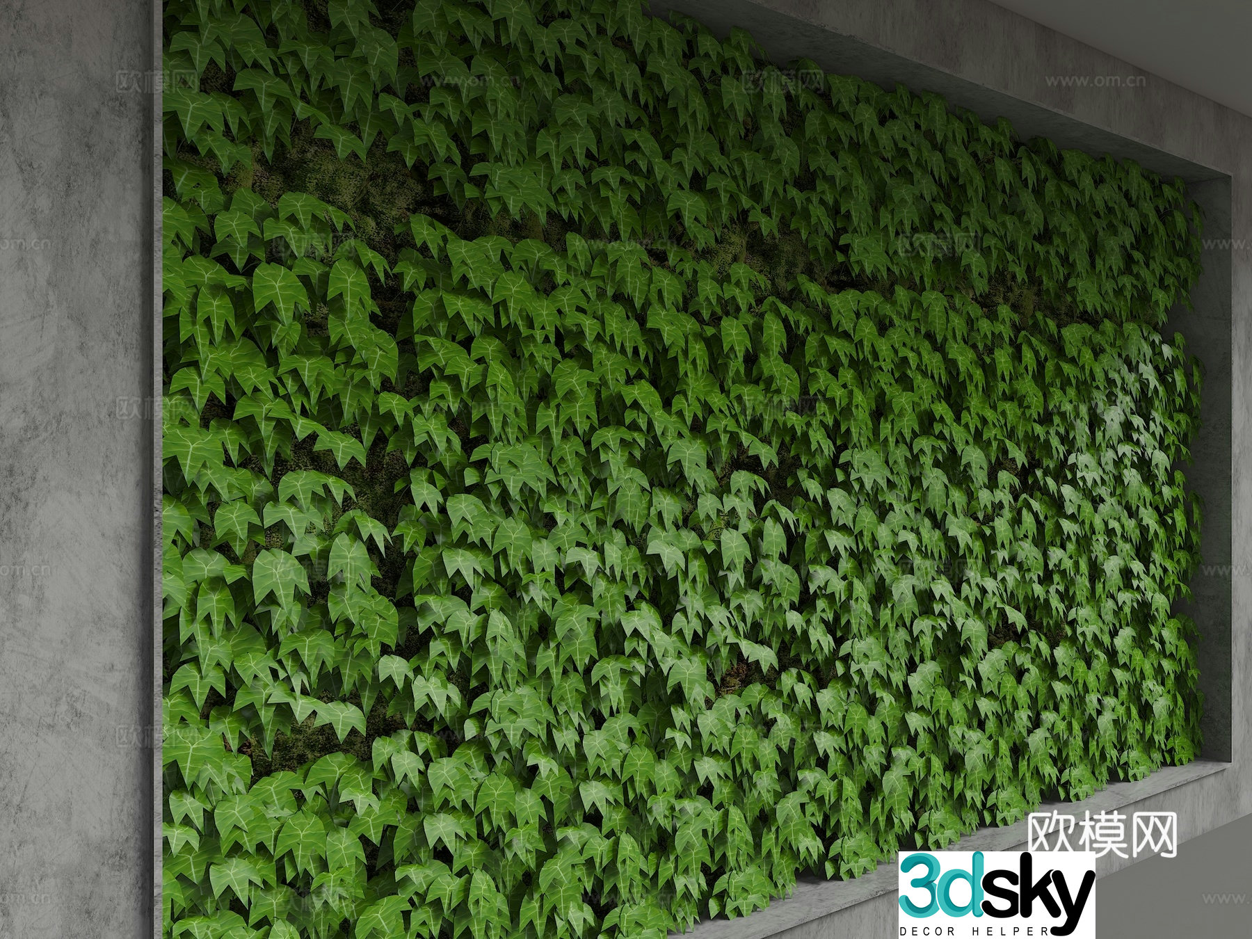 Modern plant background wall 3d model