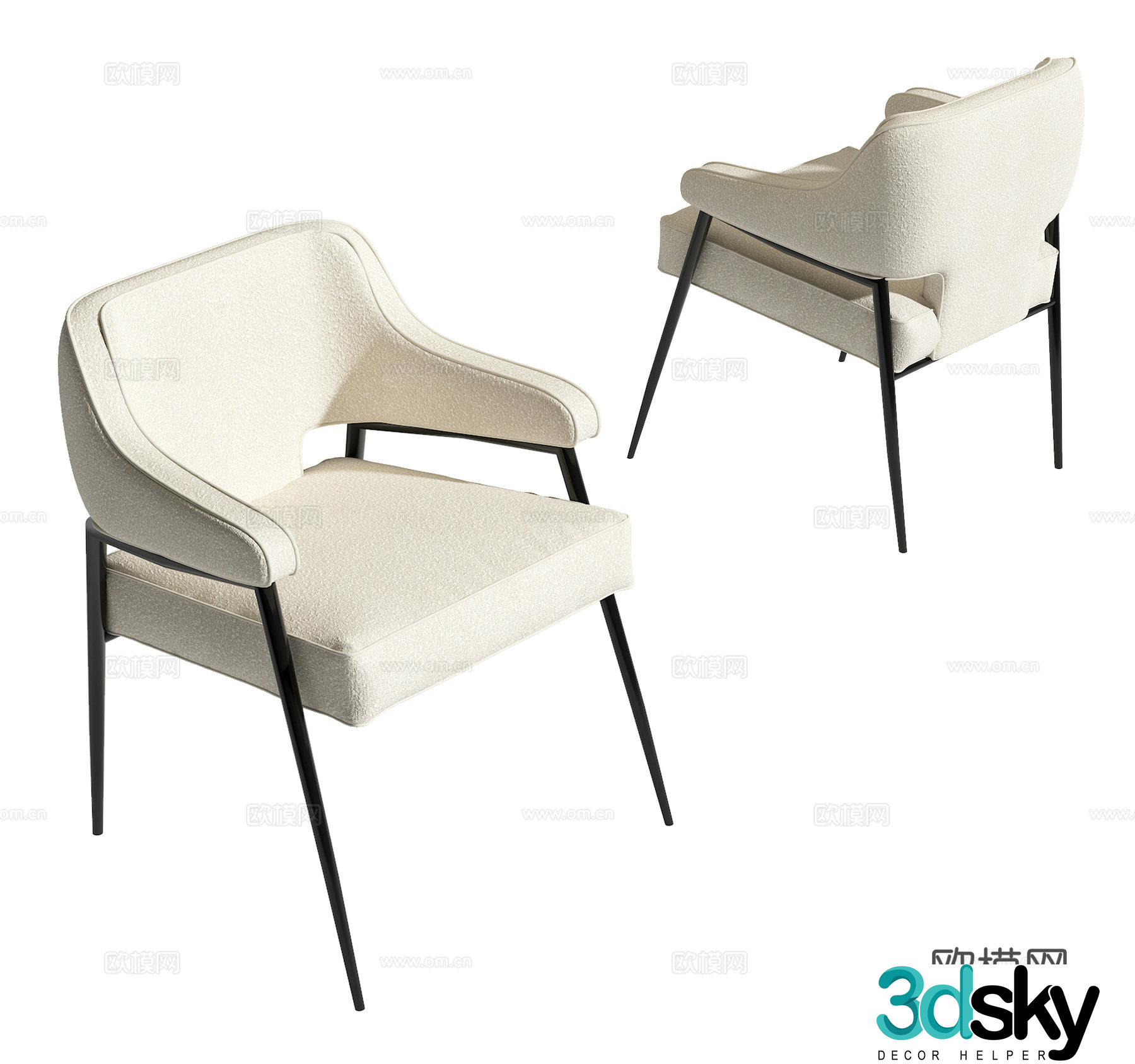 Modern single chair 3d model