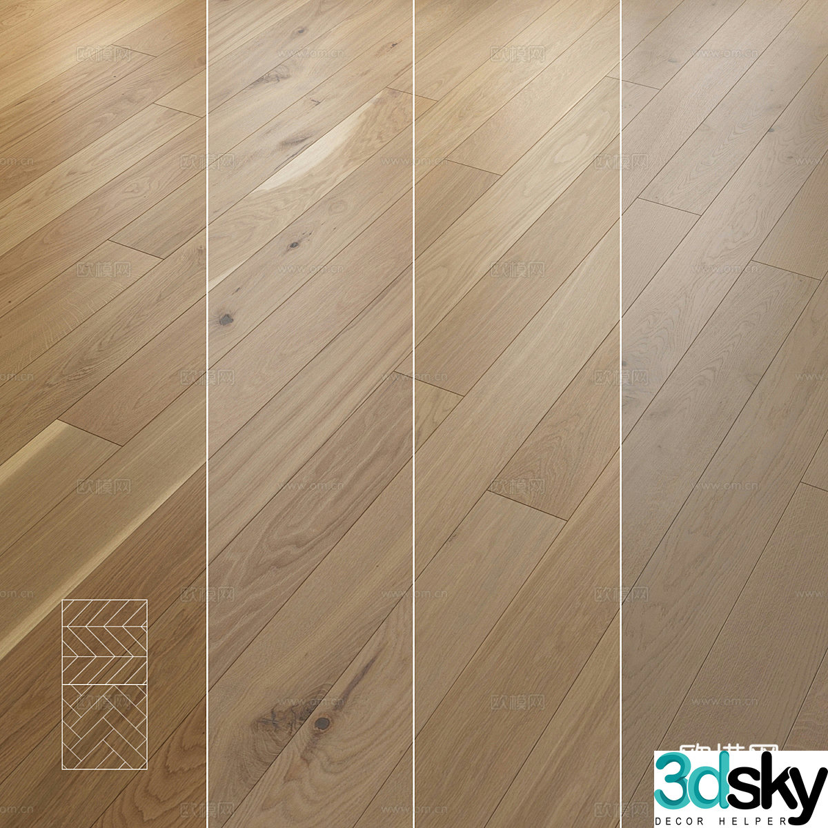 Modern wood floor material 3d model