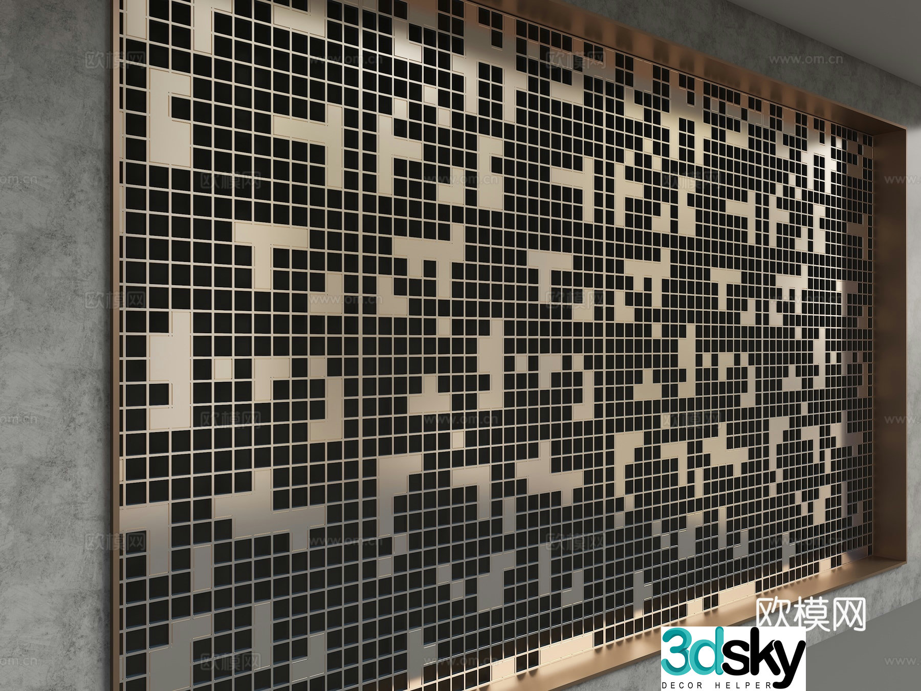 Modern background wall 3d model