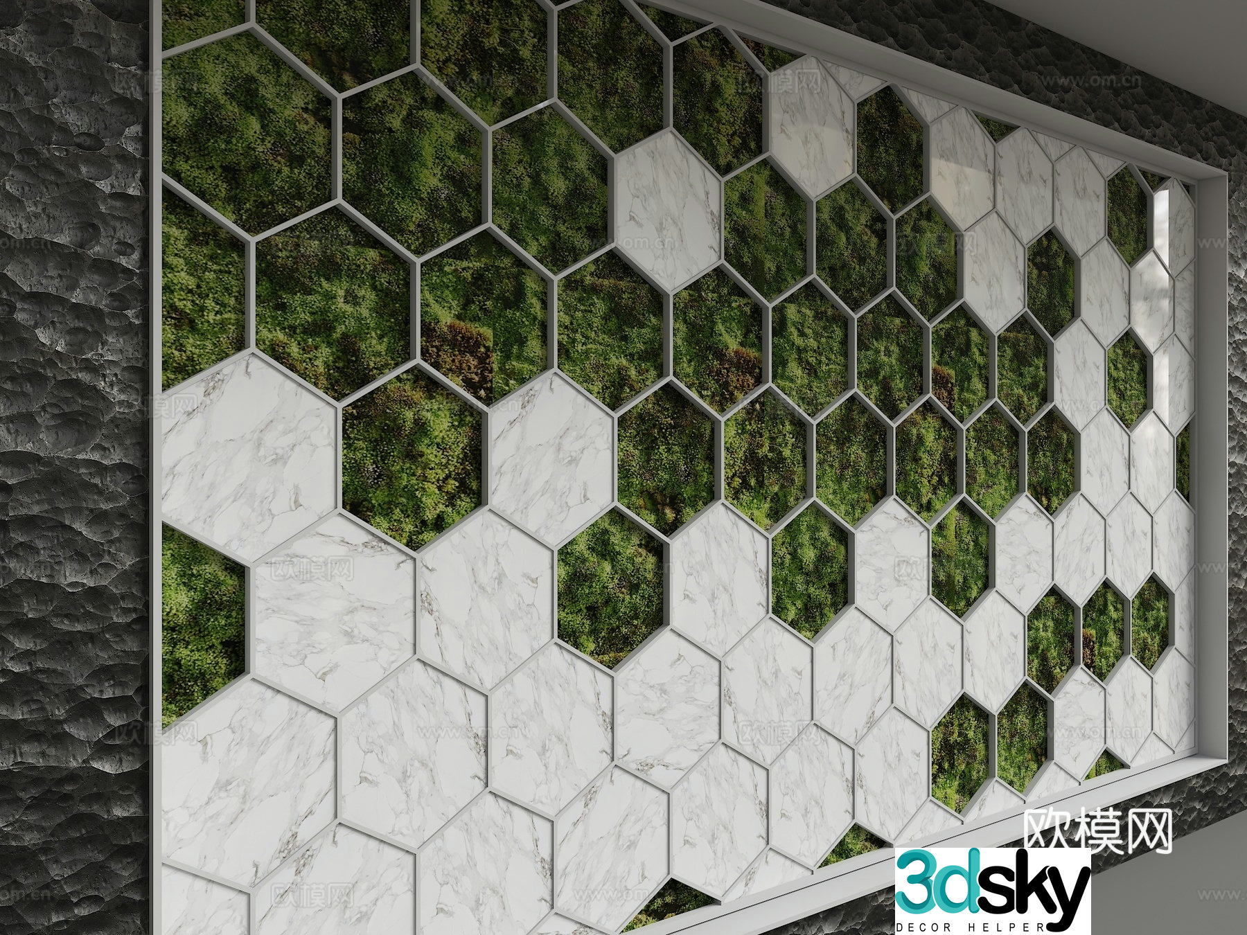 Modern background wall 3d model