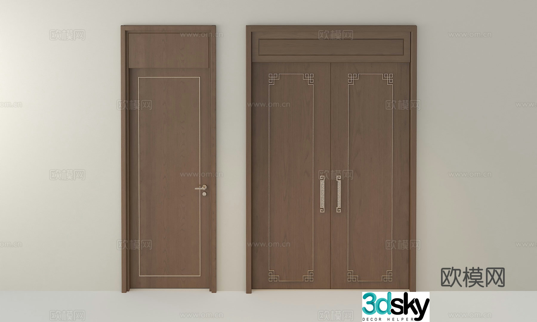 Chinese style door 3D model