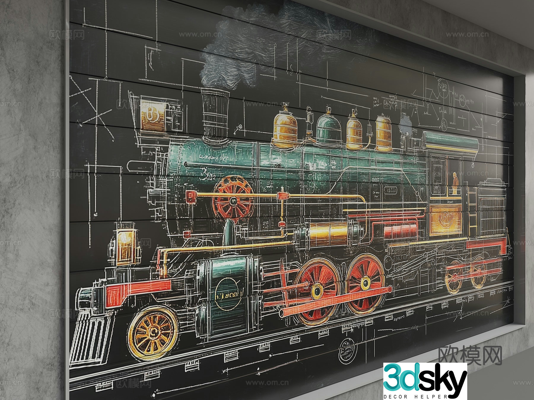 Modern background wall 3d model