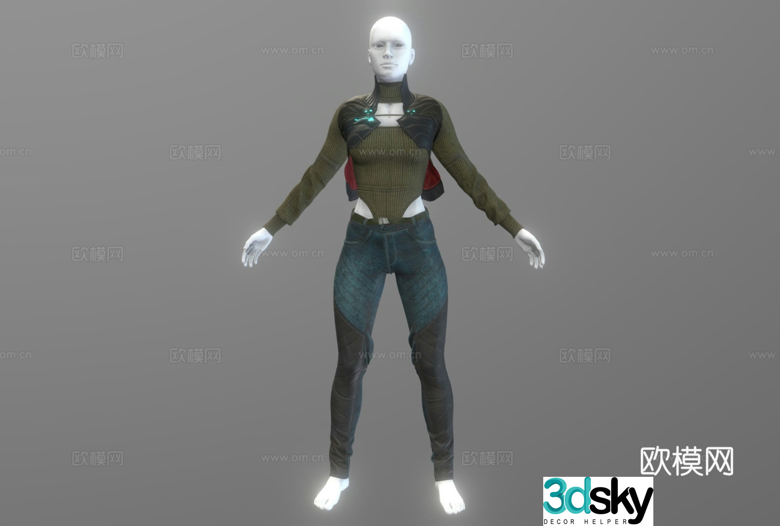 Model modern clothes model trade show model 3d model