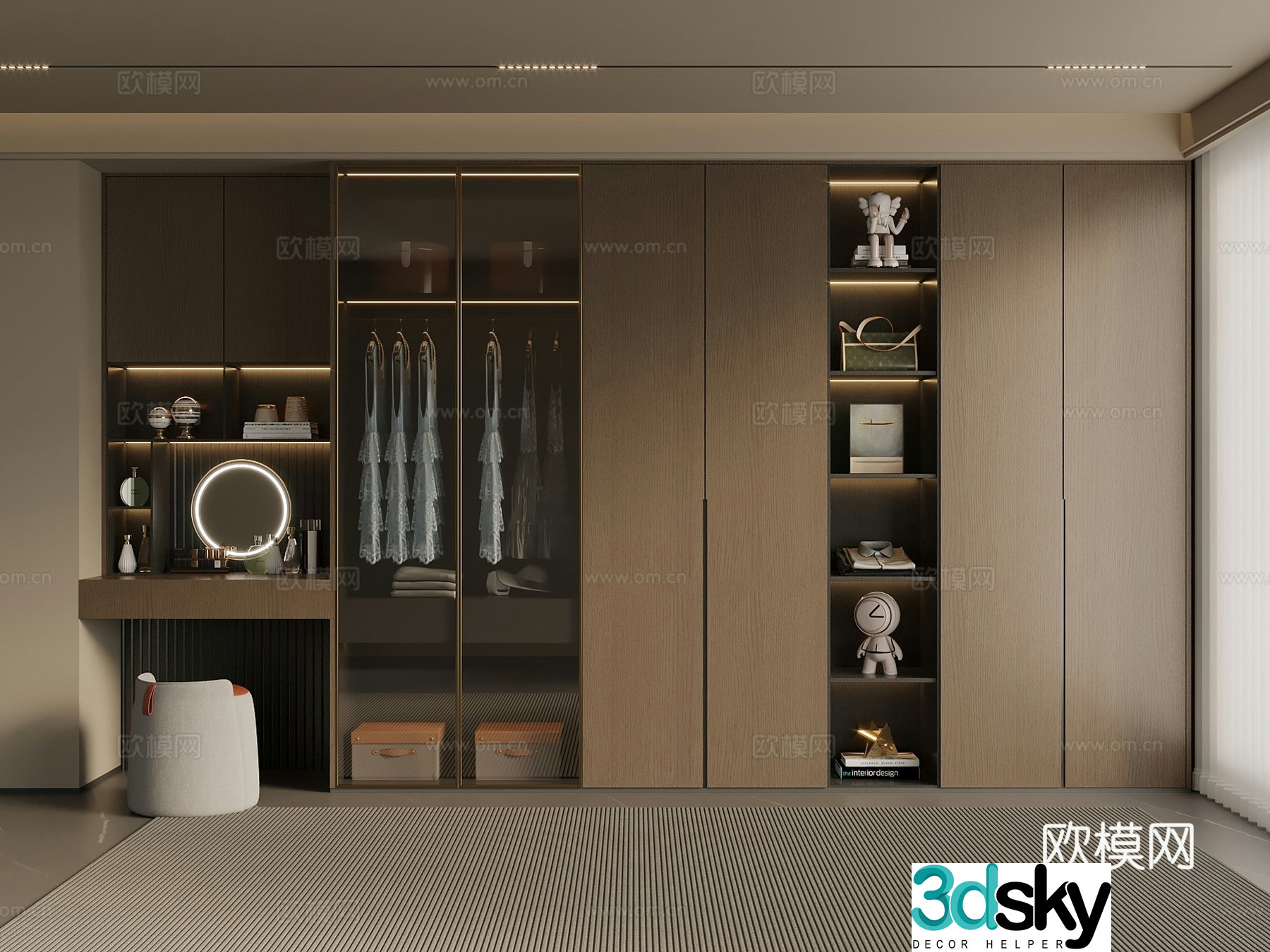 Middle Chinese style wardrobe master bedroom wardrobe bedroom wardrobe wardrobe wardrobe wardrobe dressing table 3d model