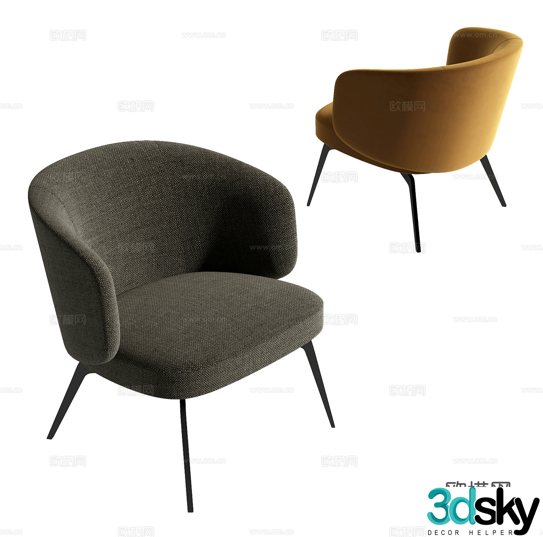 Modern single chair 3d model