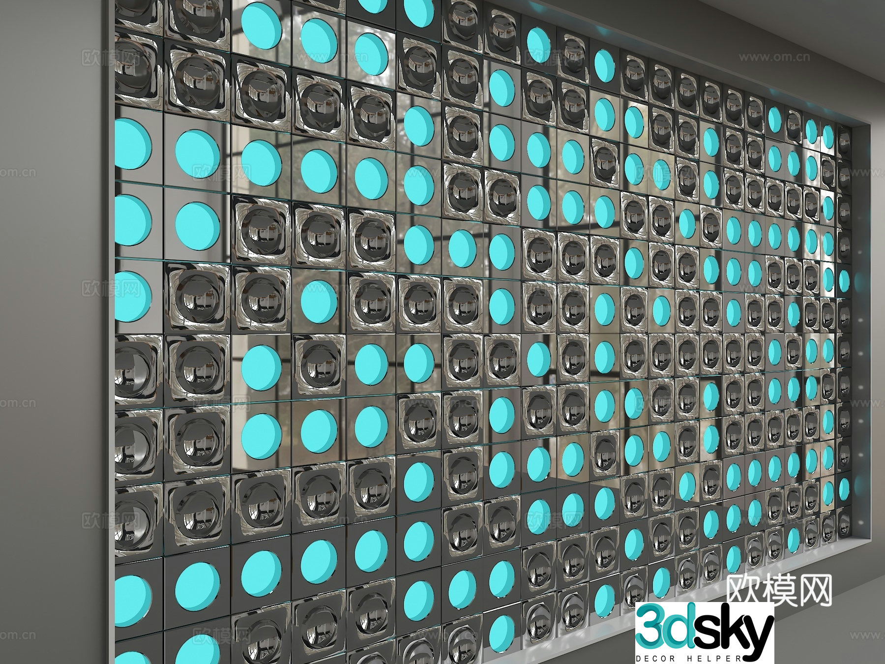 Modern background wall 3d model 3d model