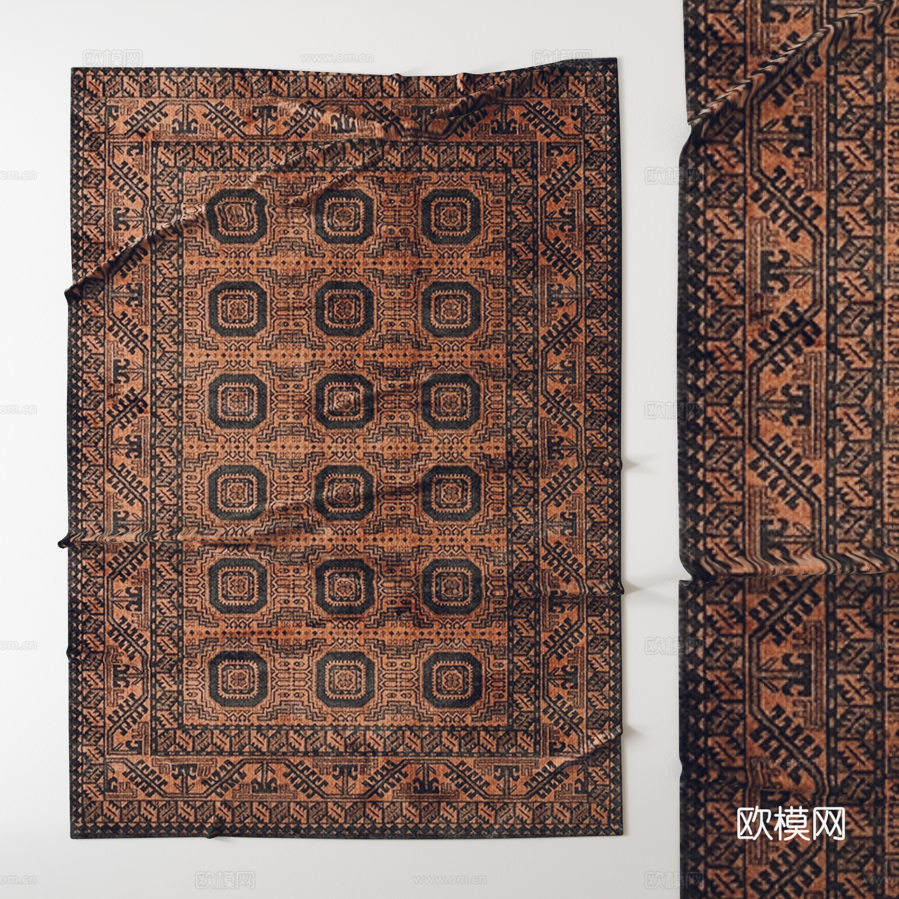 Retro carpet Fabric carpet Living room carpet Bedroom carpet 3d model