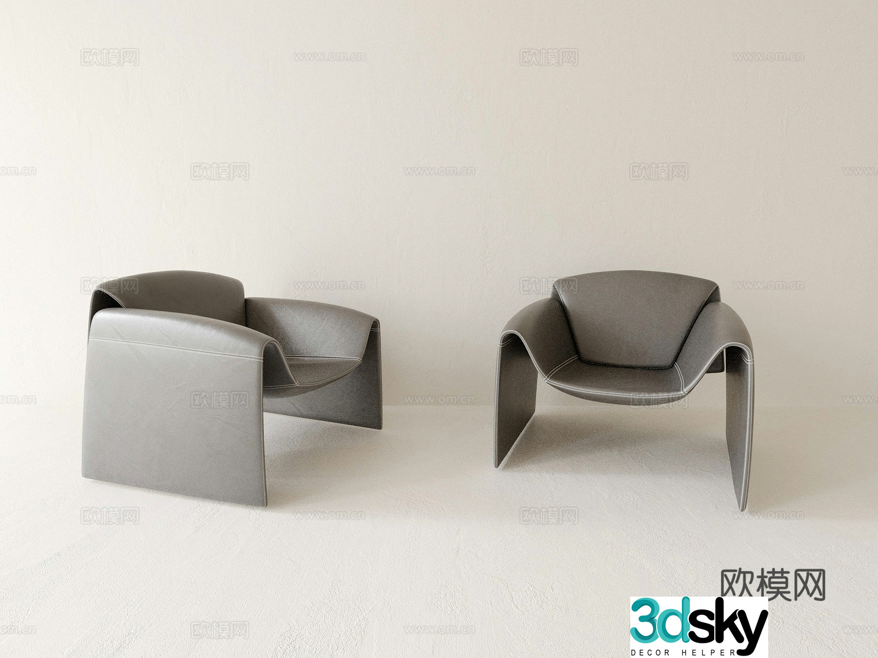 Single chair Leisure chair Leather chair 3d model