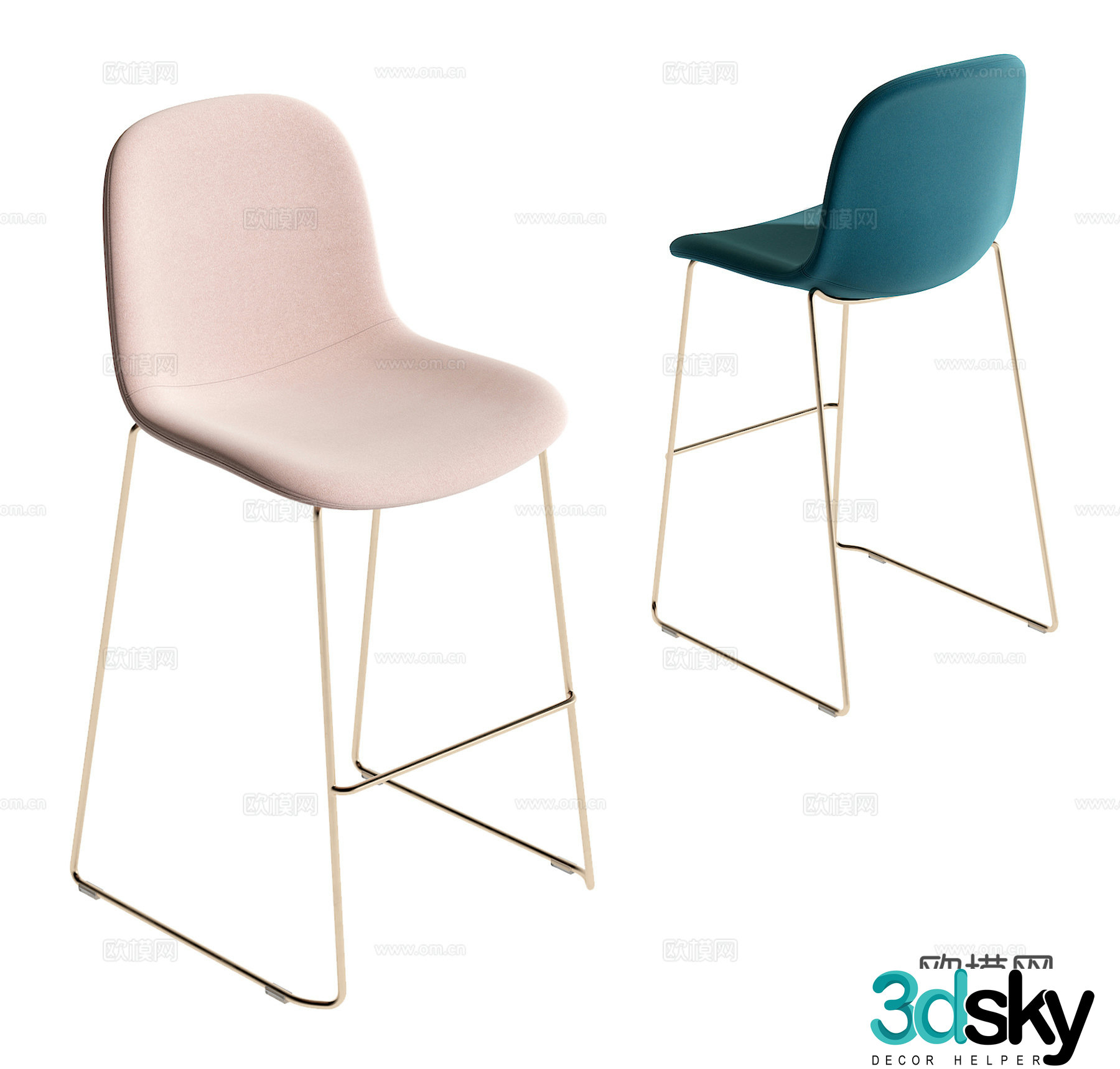 Modern bar chair 3d model