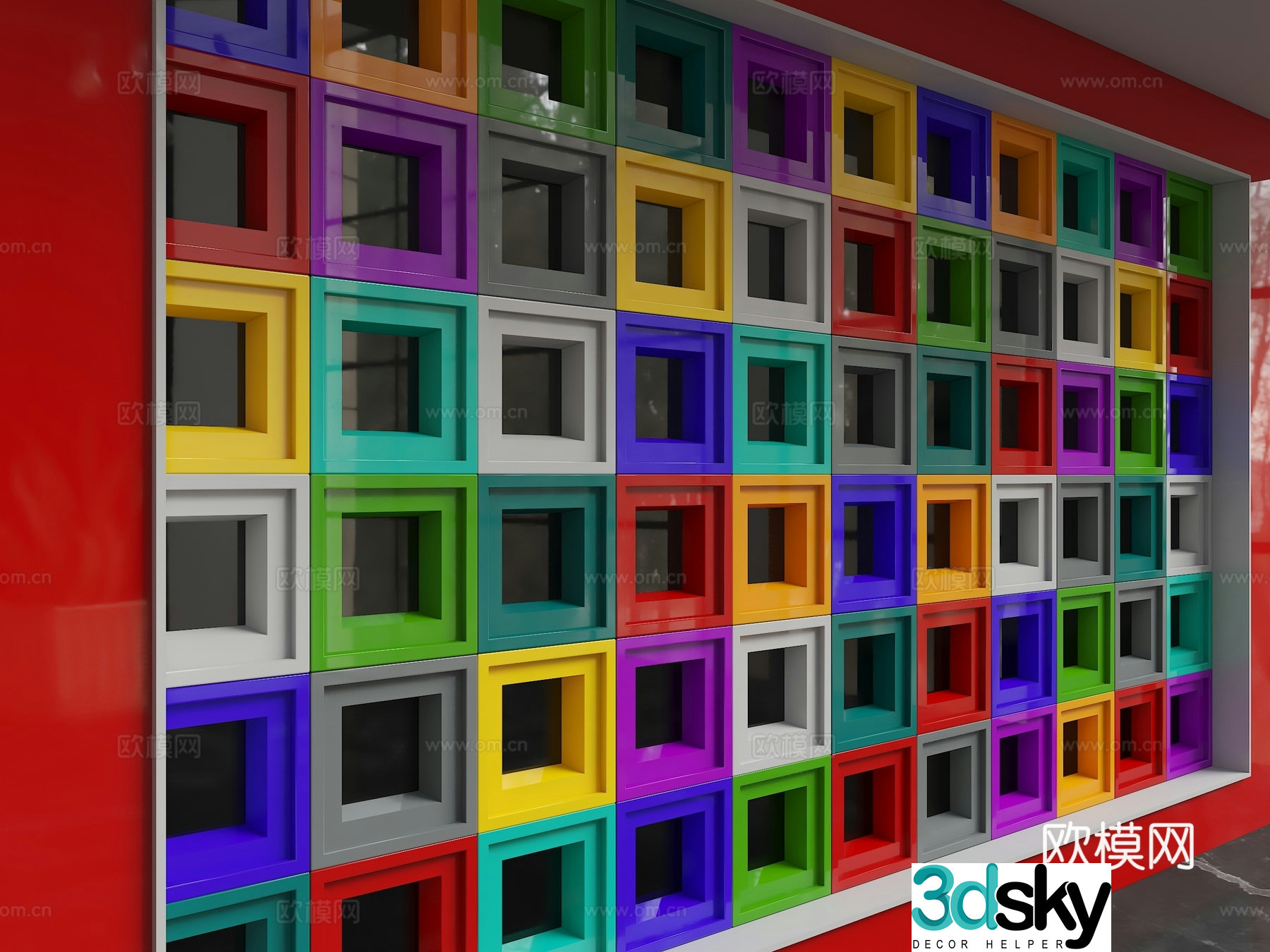 Modern background wall 3d model