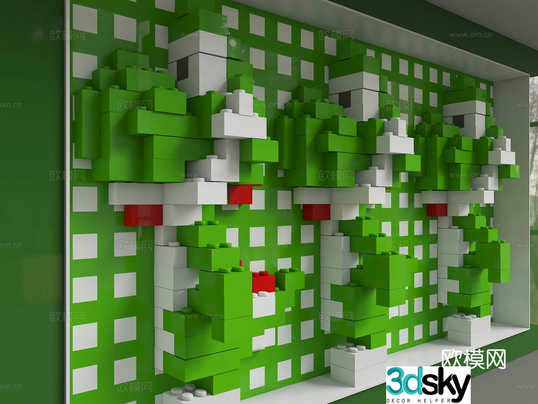 Modern background wall 3d model