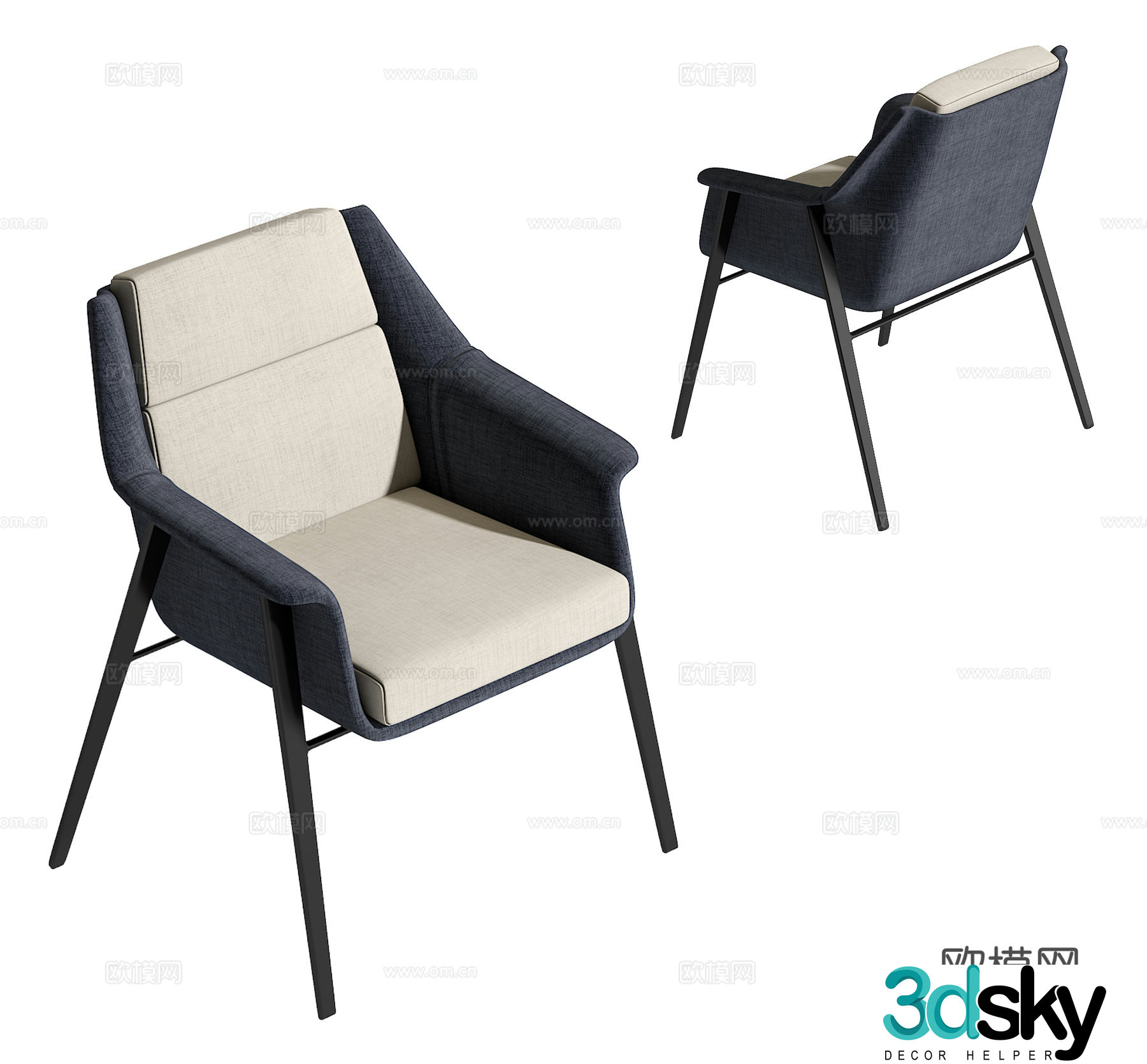 Modern single chair 3d model