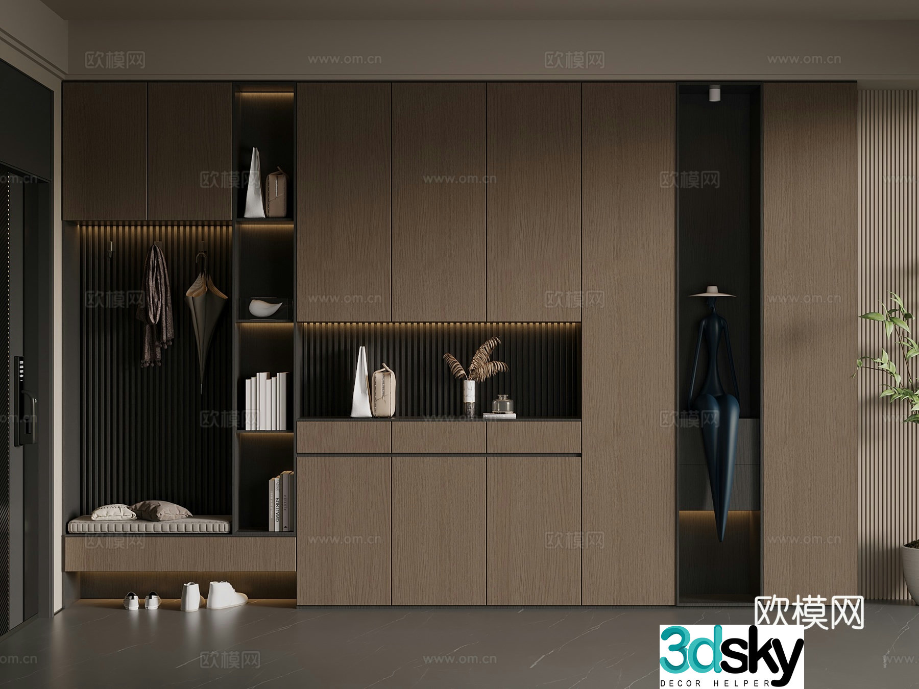 Middle Chinese style shoe cabinet partition shoe cabinet entrance shoe cabinet 3d model