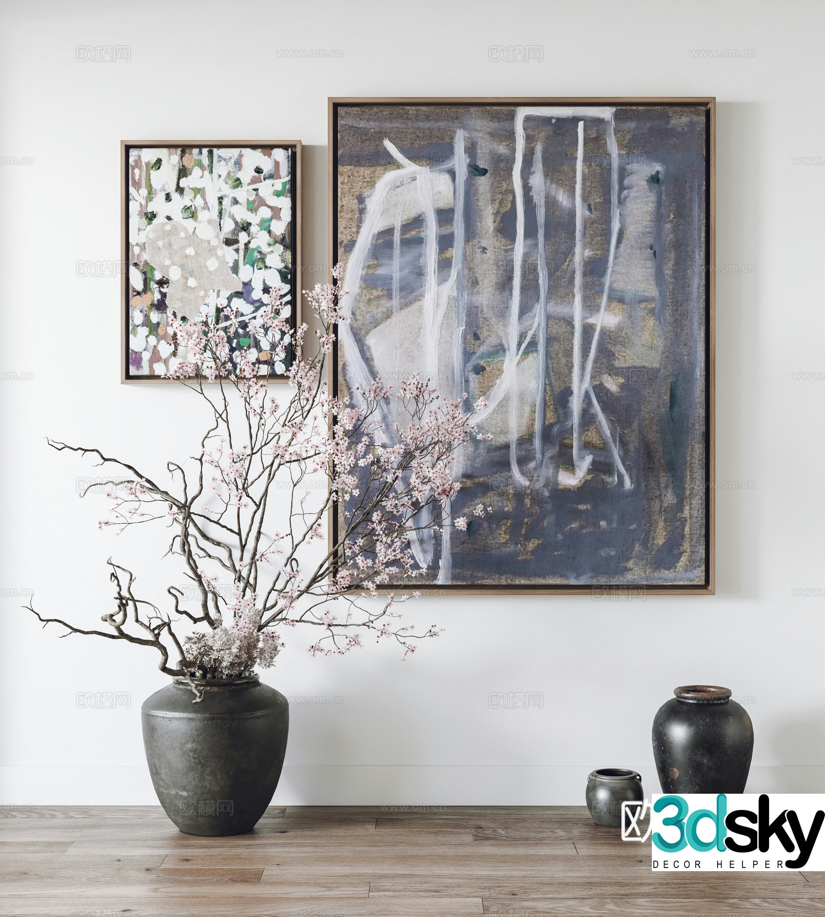 Modern hanging paintings decorative paintings ornaments 3d model