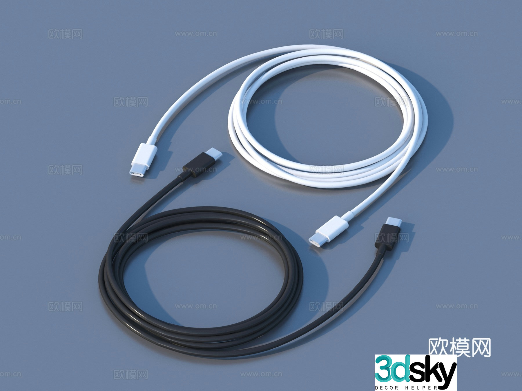 Charging cable Data cable Connection cable 3D model
