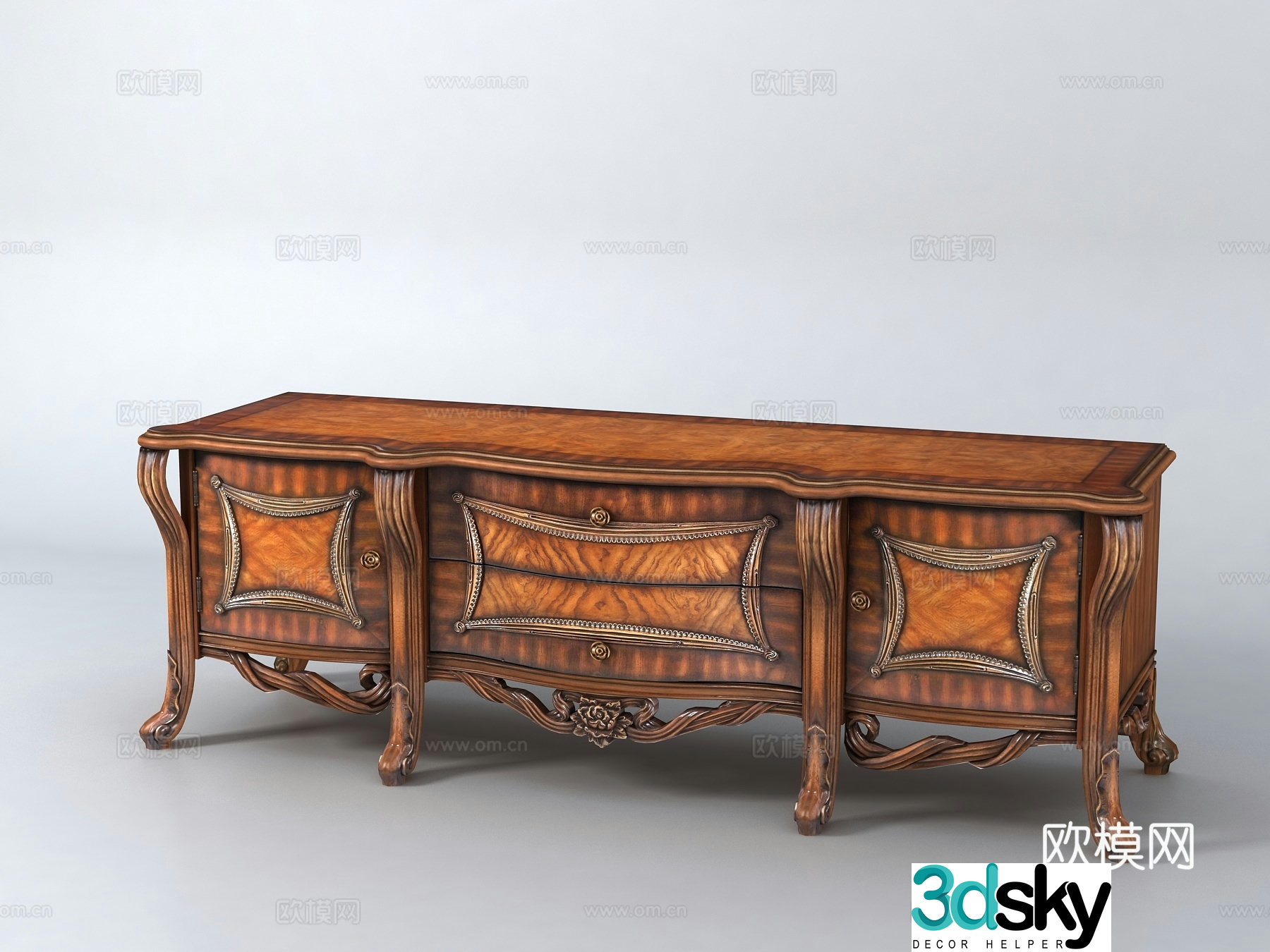 European classical TV cabinet 3D model