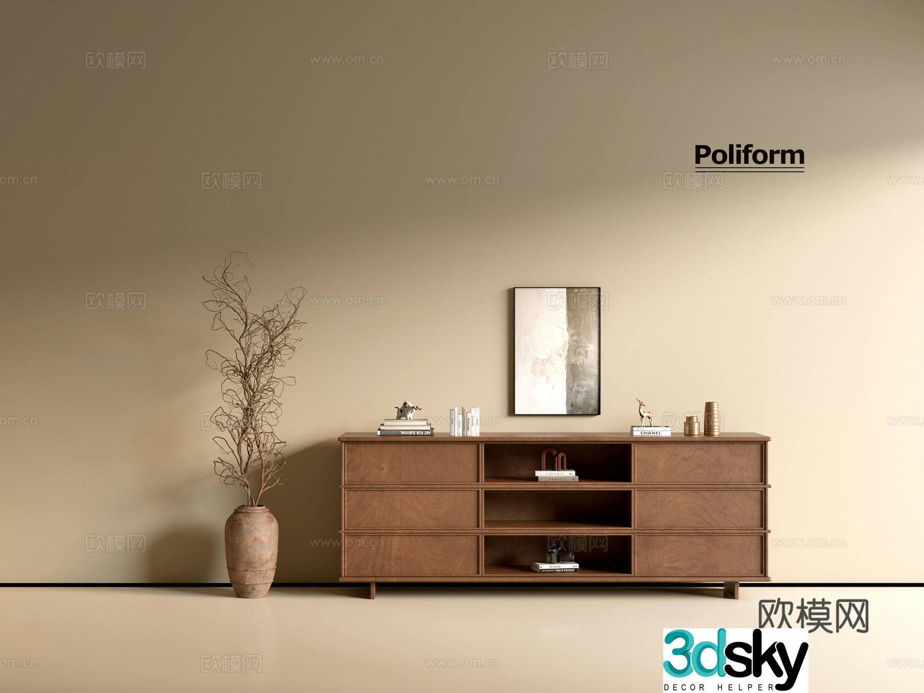 Modern wood grain cabinet ins wind minimalist wind cabinet whole cabinet sideboard balcony cabinet storage 3D model