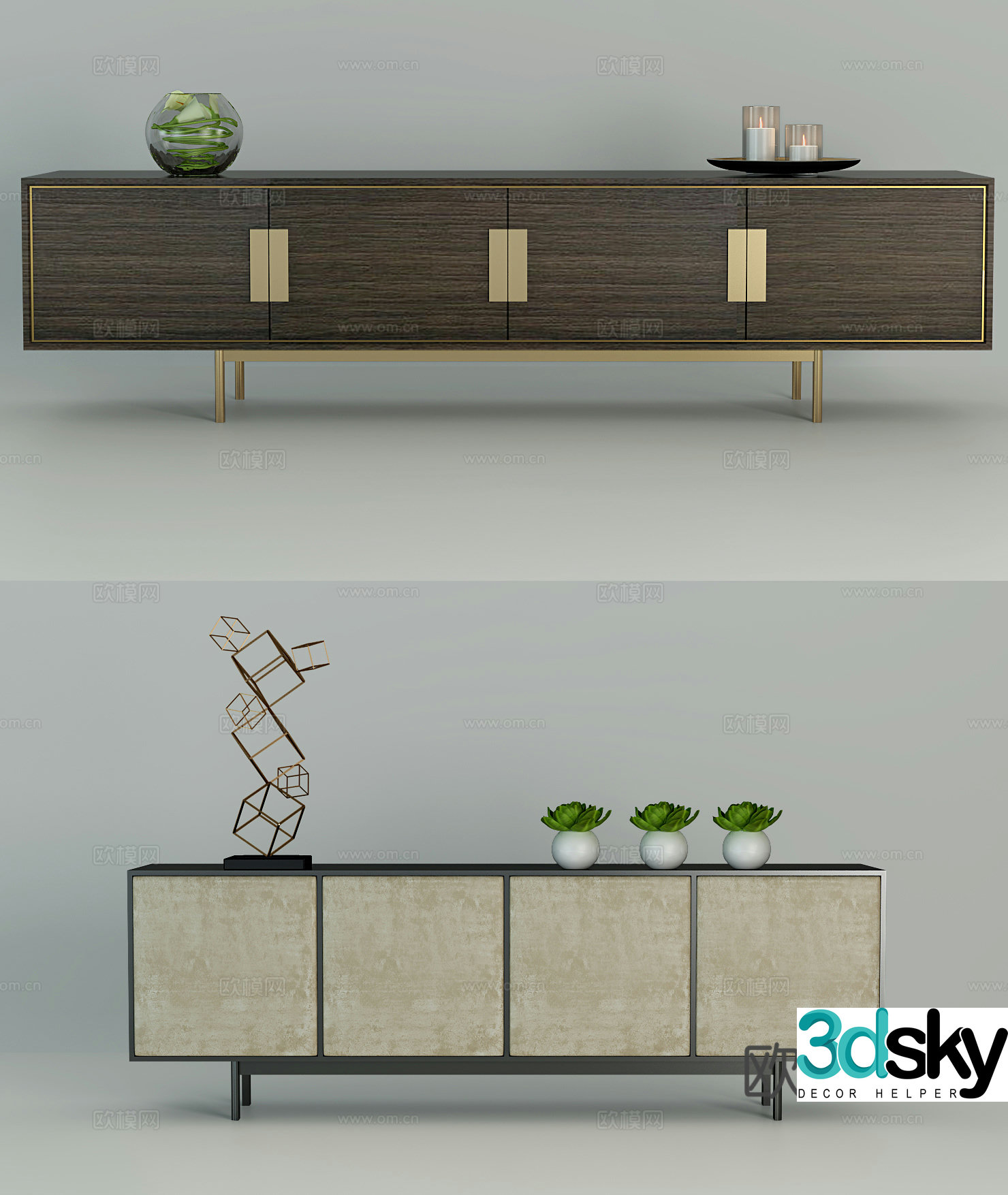 Modern TV cabinet combination 3D model