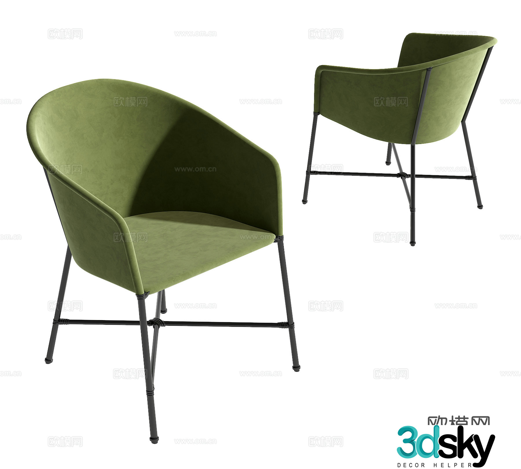 Modern single chair 3d model