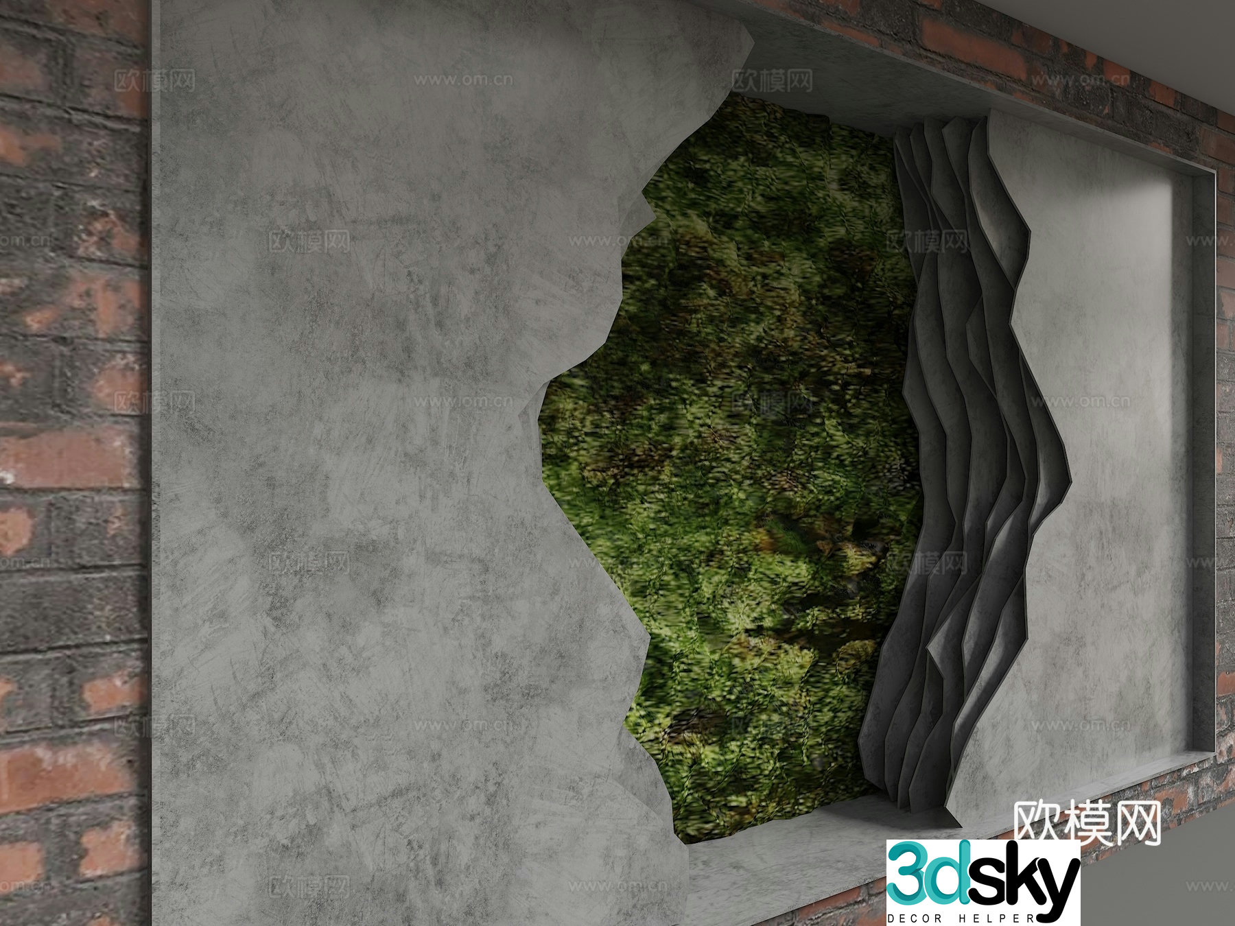 Modern background wall 3d model