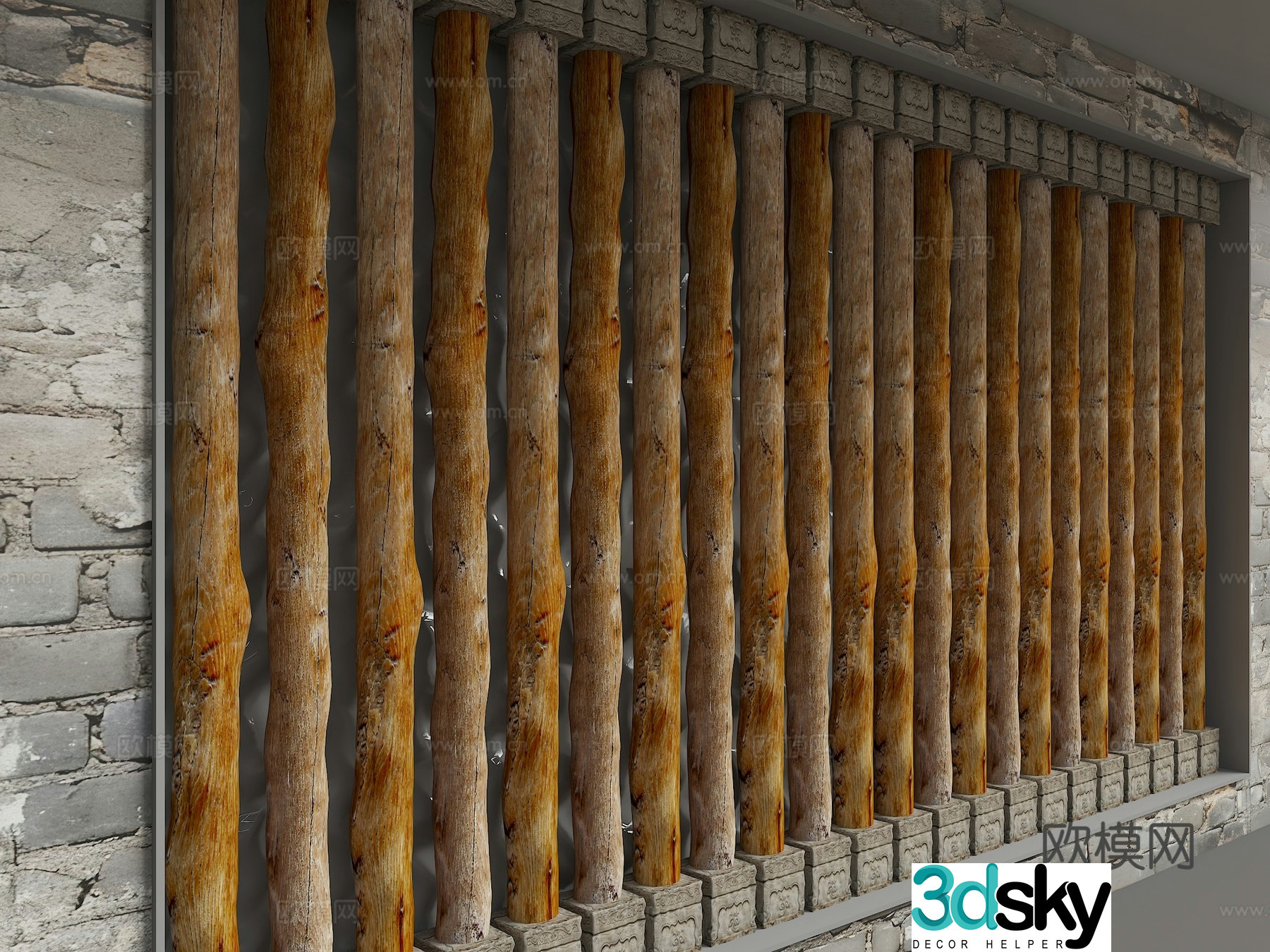 Modern background wall 3d model
